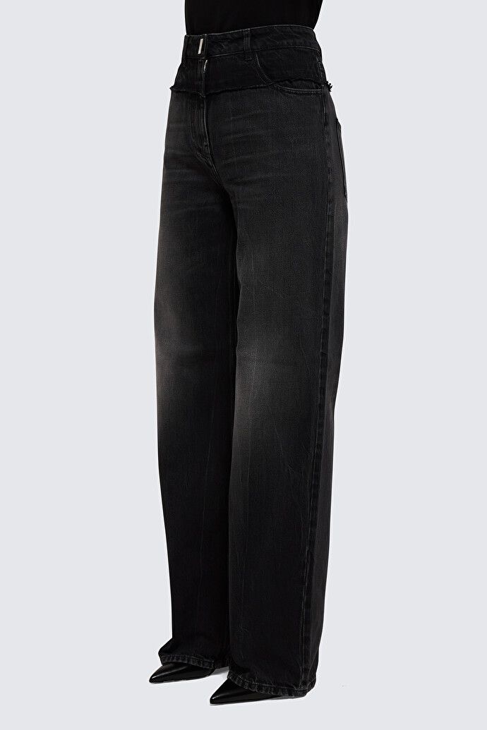 Givenchy o1gr1nt0125 Big Mix Denim Jeans in Black Size 28" / US 6 / IT 42 - 2 Thumbnail