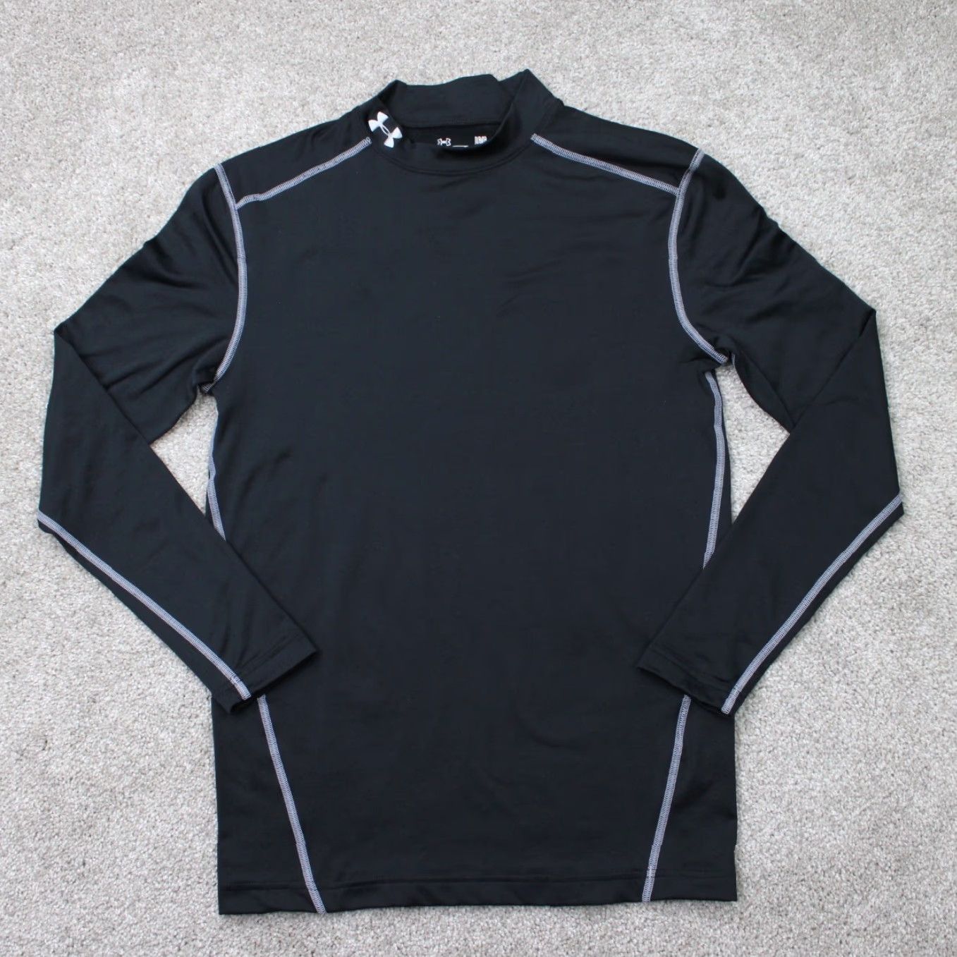 Under Armour Under Armour ColdGear Polo Shirt Mens Large Black Stretch L/S Pullover Urban Logo Athletic Activewear Polo Shirt Mens Large Black Under Armour UA Tech Size US L / EU 52-54 / 3 - 2 Thumbnail