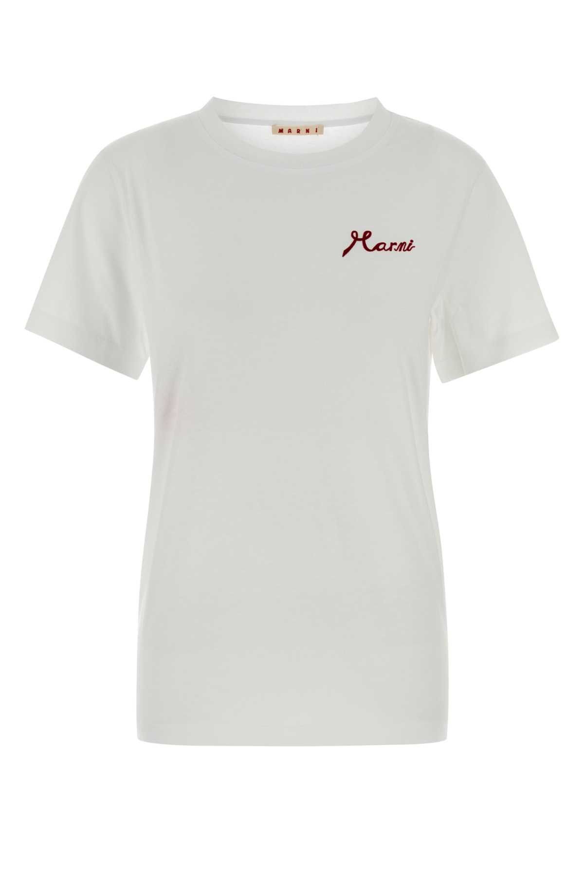 Marni White Cotton T-Shirt Size XS / US 0-2 / IT 36-38 - 1 Thumbnail