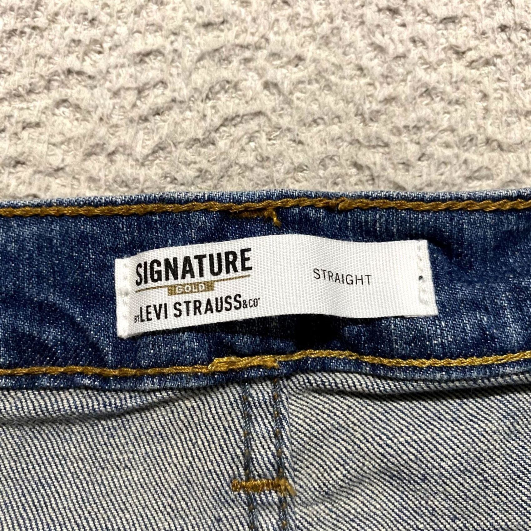 Levi's Levi's Signature Jeans Blue Denim Medium Wash Straight Mid Rise Mens 29x30 5-Pocket Size US 29 - 3 Thumbnail
