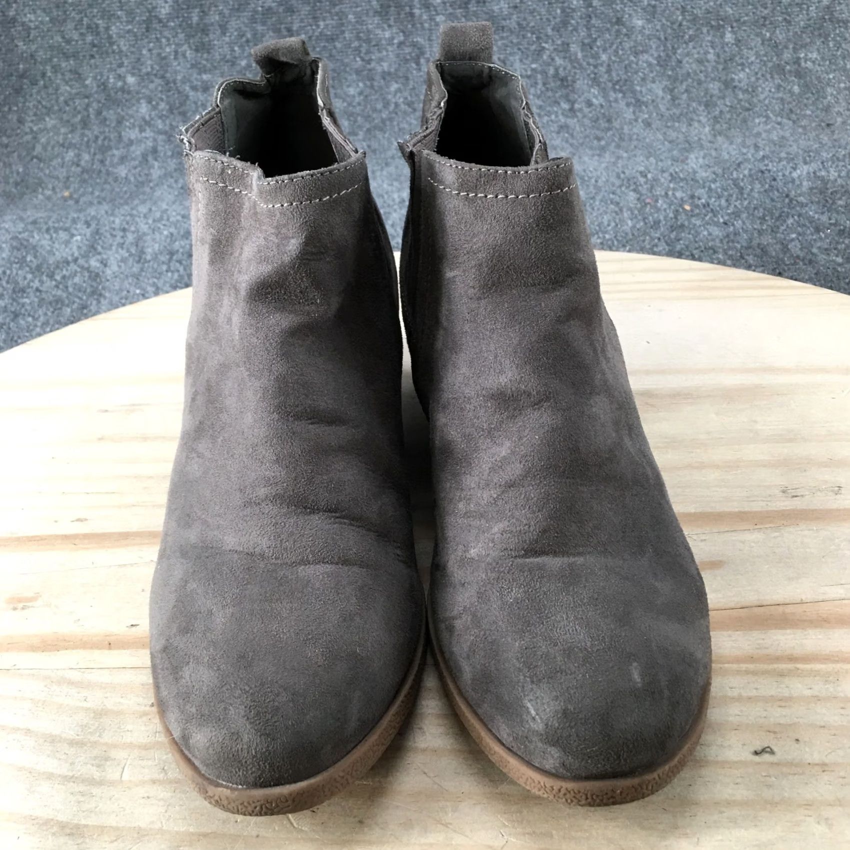 Dolce Vita DV8 By Dolce Vita Boots Womens 9 Ankle Booties Gray Suede Pull On Wedge Heel 2 1/2" Casual Size US 9 / IT 39 - 6 Thumbnail