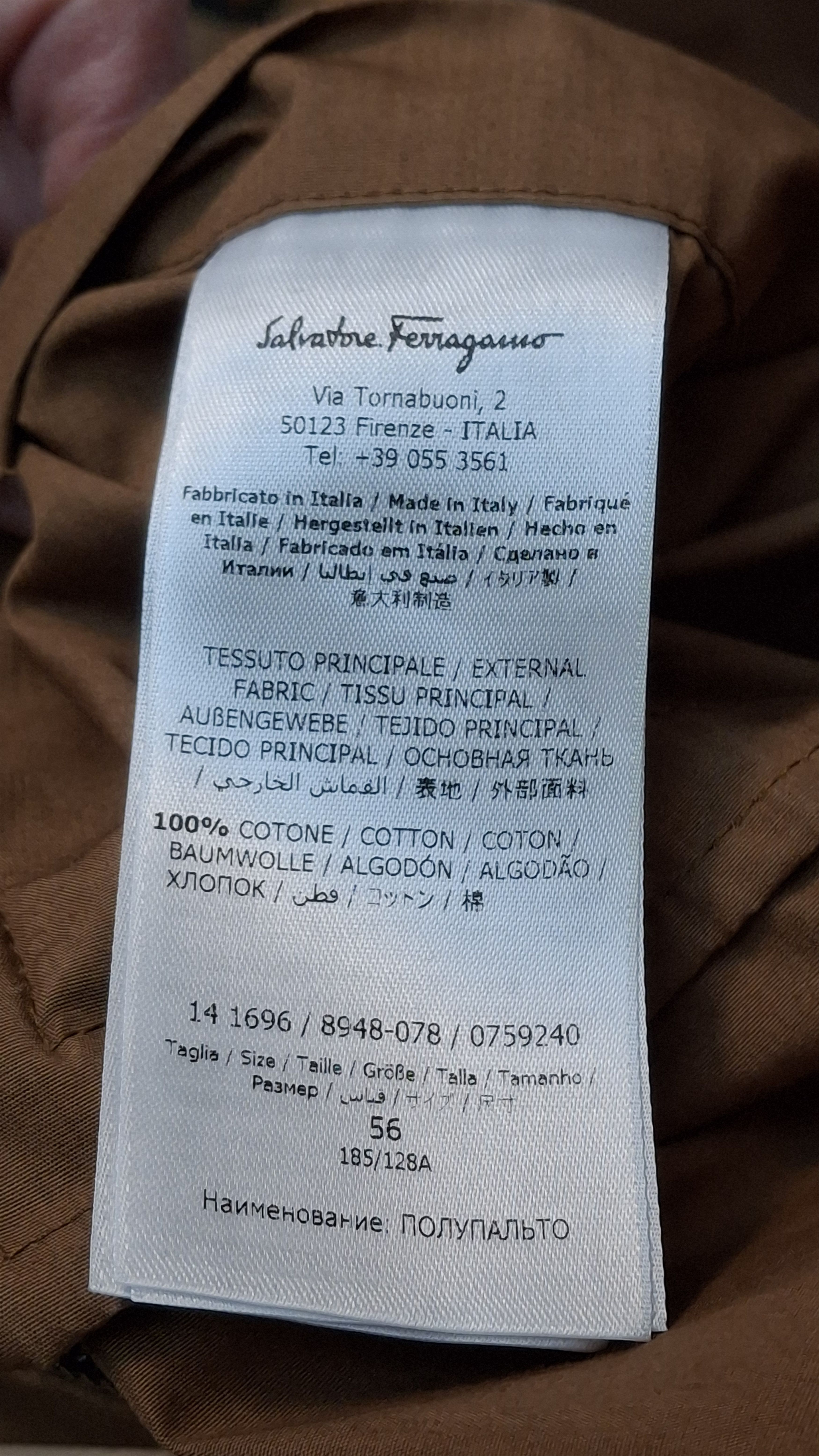 Salvatore Ferragamo ​Ferragamo Made in Italy Hooded Cotton Parka XL Size US XL / EU 56 / 4 - 12 Thumbnail