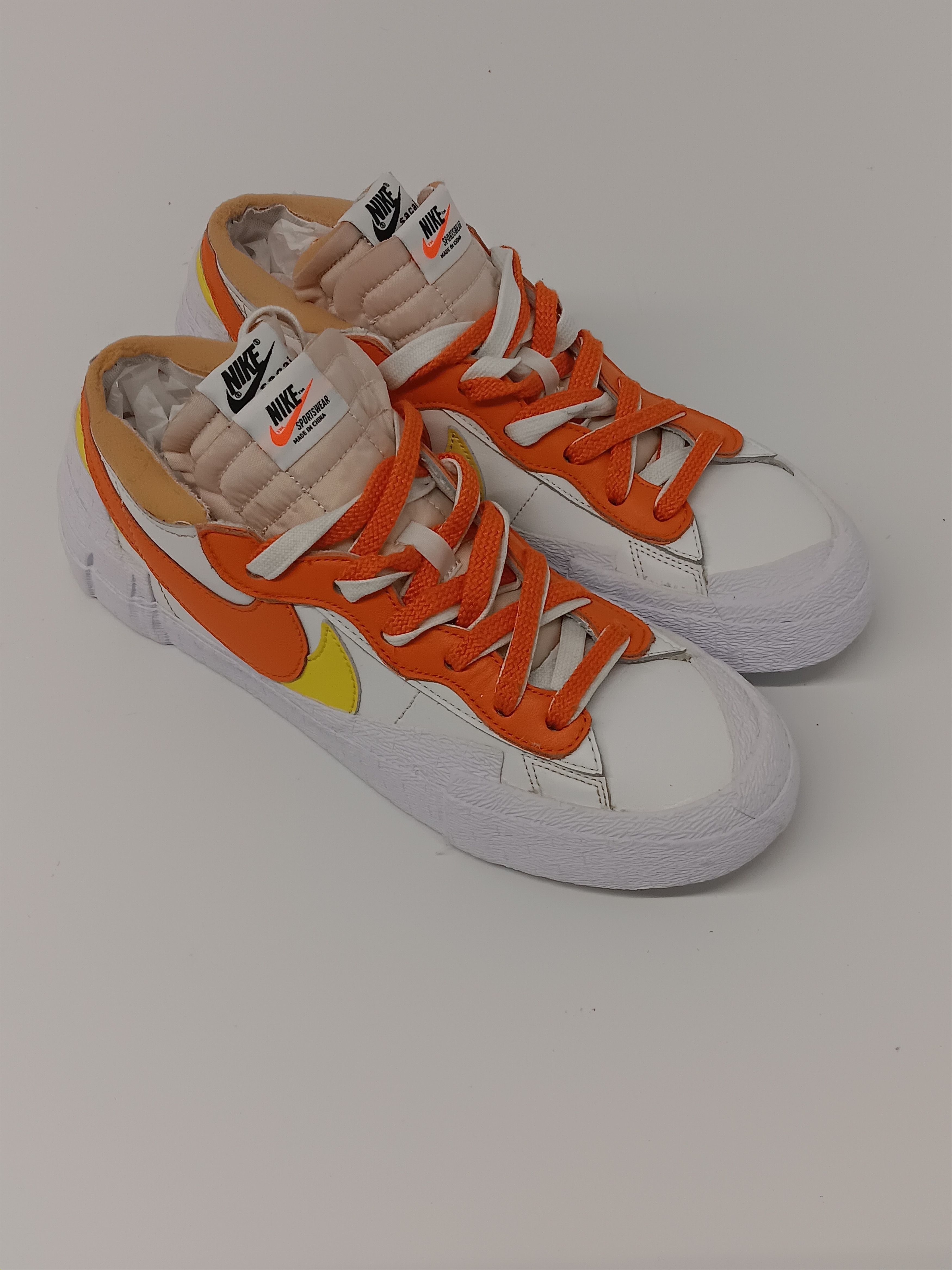 Nike NIKE x Sacai Blazer White Magma Orange Low Top Sneakers- US9 Size US 9 / EU 42 - 2 Thumbnail