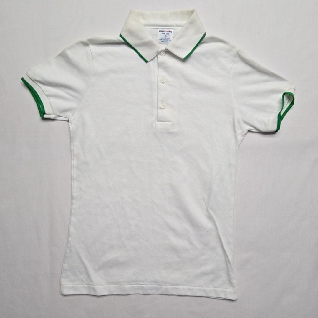 Vintage Vintage New Polo Print-Ons White Green Trim Small Shirt 80s Size S / US 4 / IT 40 - 1 Thumbnail