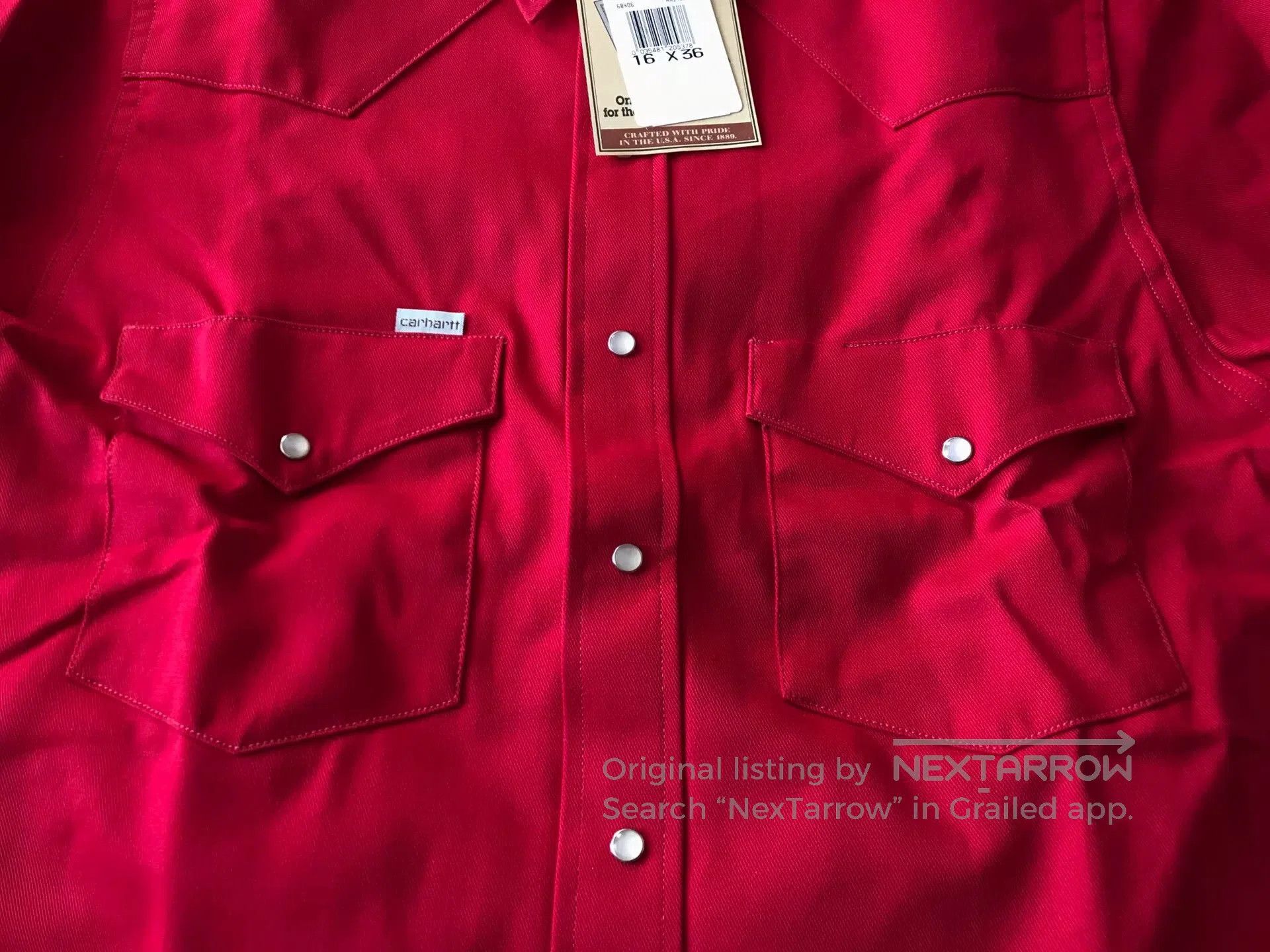 Carhartt 90s Carhartt SU000 Red Western Shirt. Size US M / EU 48-50 / 2 - 4 Thumbnail