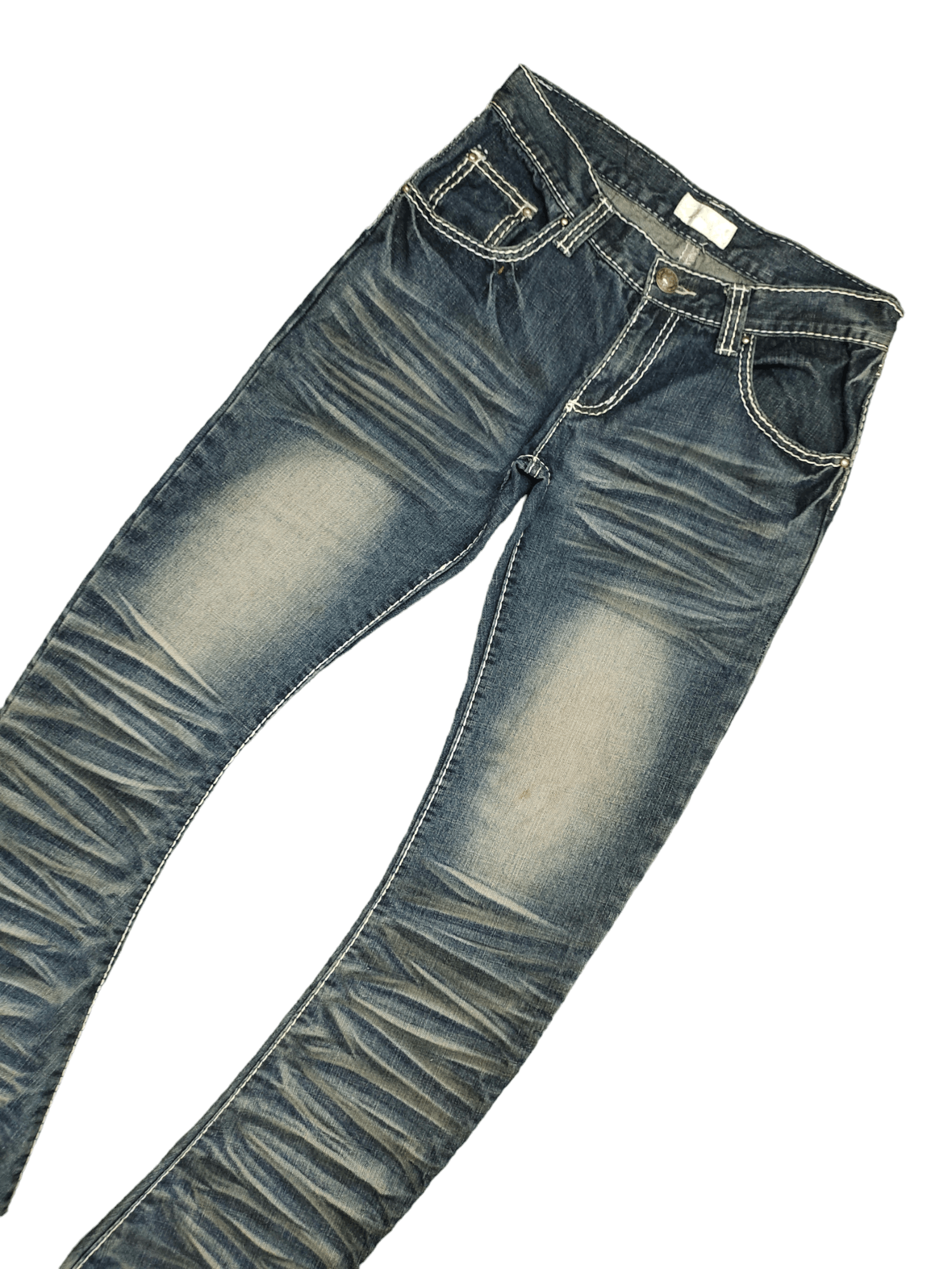 GOSTAR DE FUGA Japanese Brand Growth Amazing Washed Curved Denim Jeans Size US 31 - 5 Thumbnail