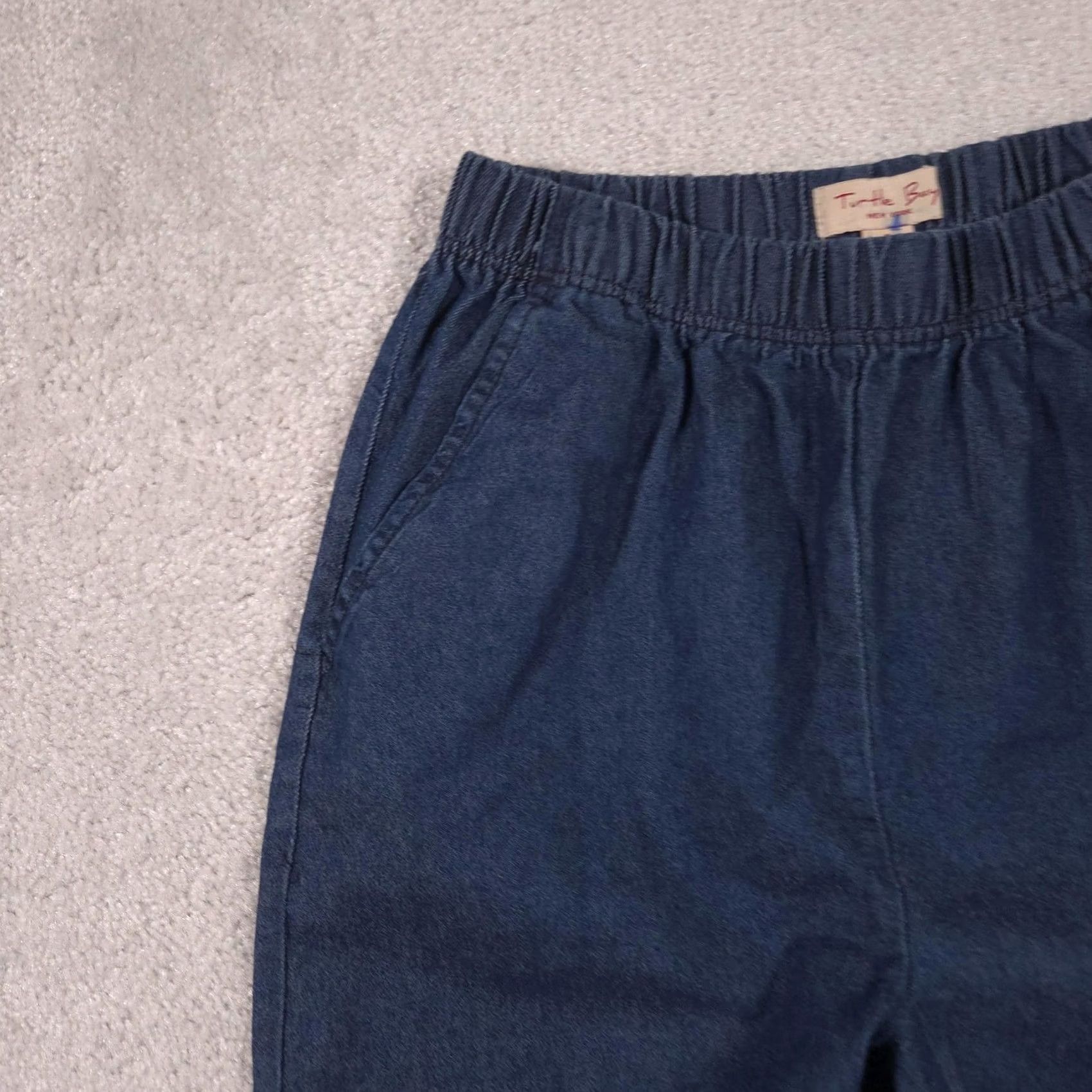 Denime Turtle Bay Jeans Womens Small Denim Elastic Waist Pull On Capri Capri Jeans Casual Pants (S) Blue Denim Pull On Relaxed Straight 20in Inseam Womens Size 28" / US 6 / IT 42 - 3 Thumbnail