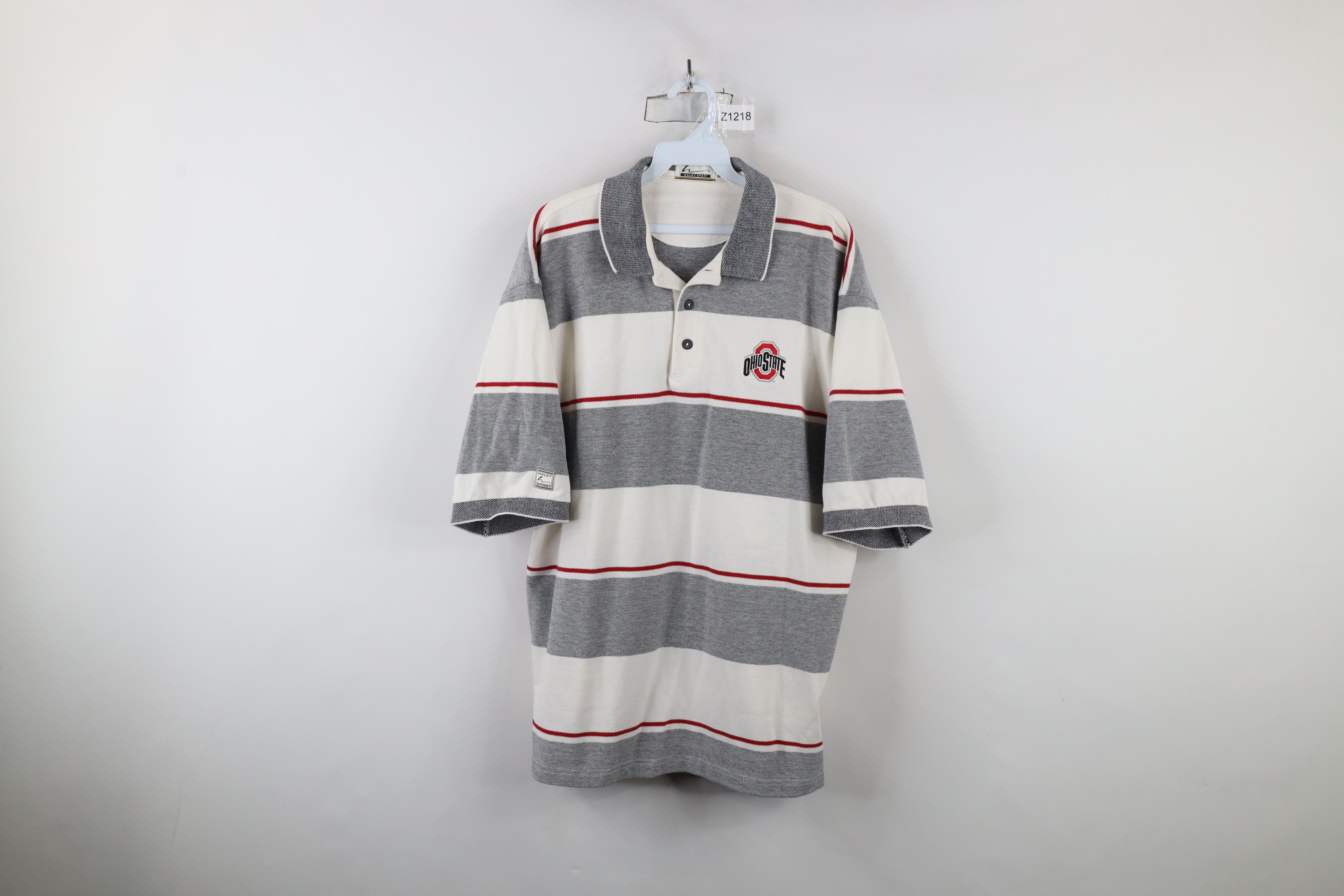 Vintage Vintage 90s Ohio State University Collared Shirt Striped Size US XL / EU 56 / 4 - 1 Thumbnail