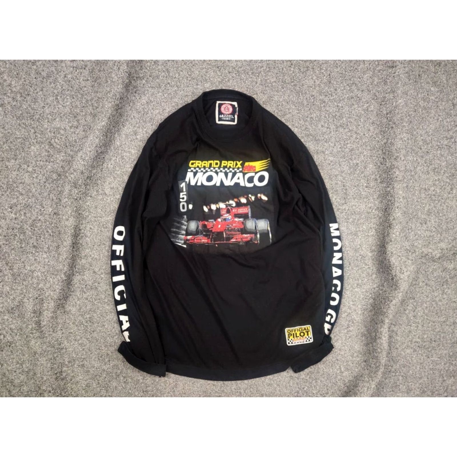 Vintage Vintage Grand Prix Monaco Racing Logo Black long sleeve Shirt Mens M Size US M / EU 48-50 / 2 - 2 Thumbnail