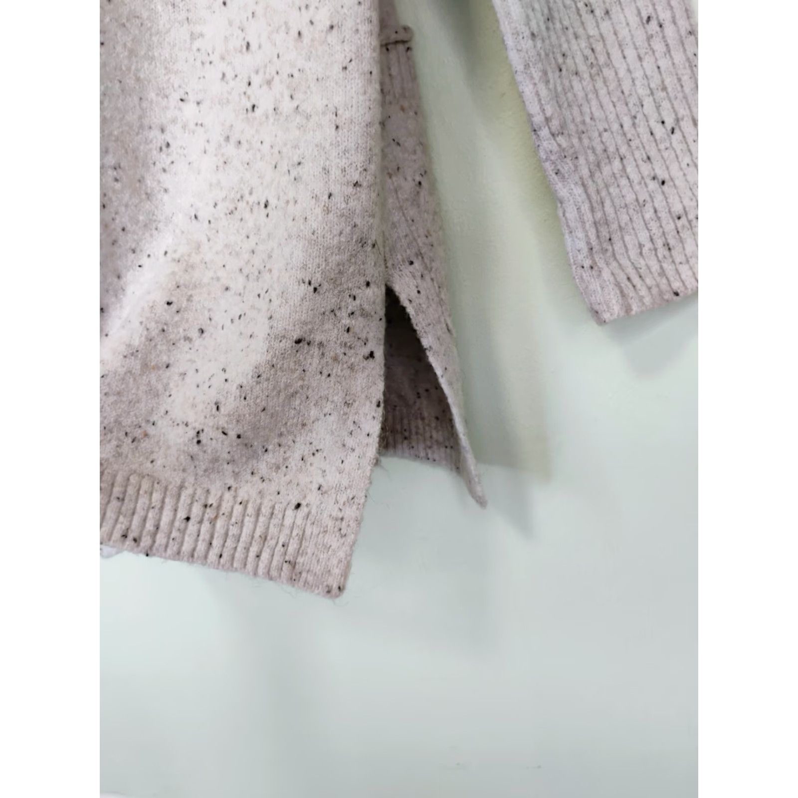 Abercrombie & Fitch Abercrombie & Fitch Cardigan Sweater Open Front Womens XS Confetti Beige Alpaca Blend Knit Open Front Cardigan Size XS / US 0-2 / IT 36-38 - 3 Thumbnail