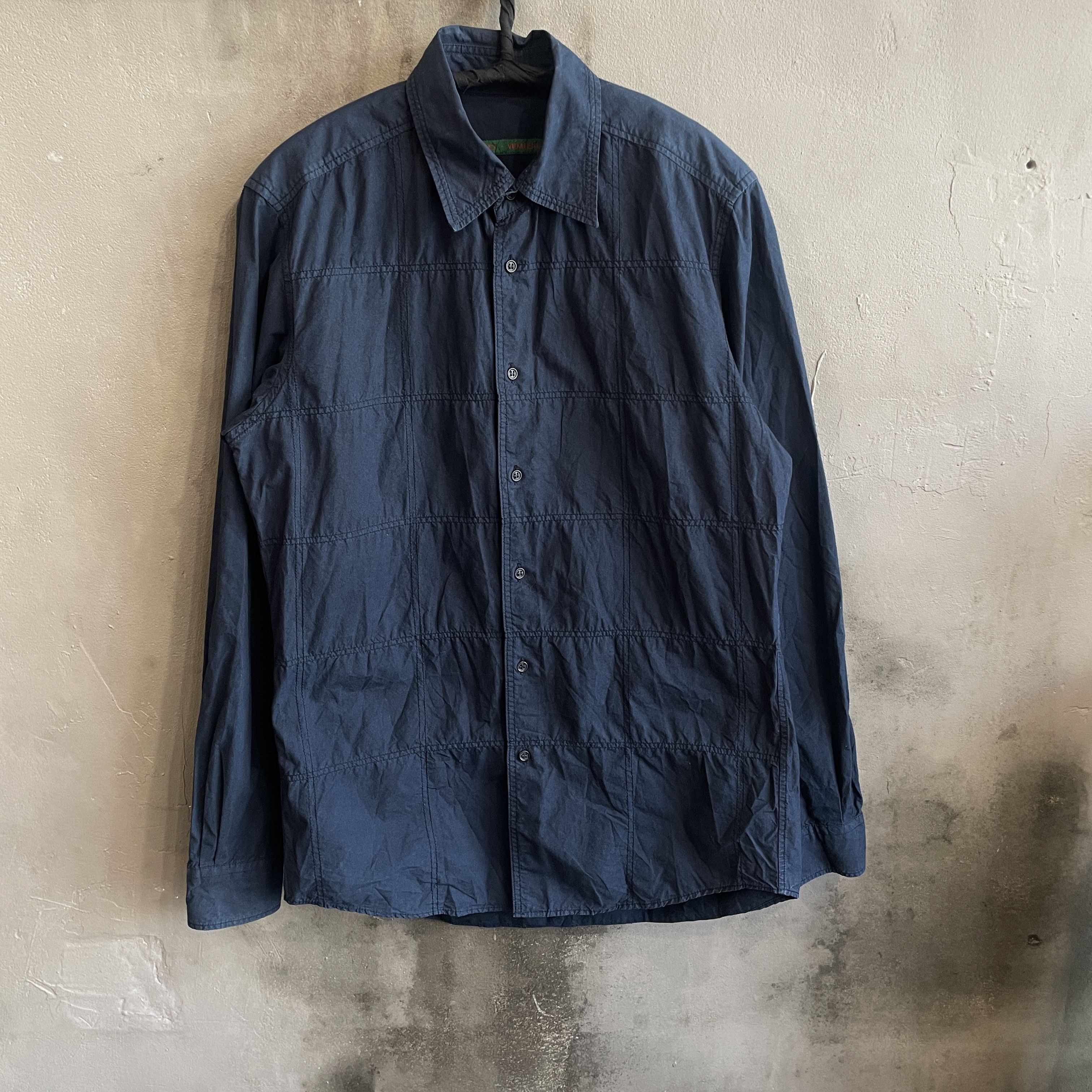 Casey Vidalenc Casey Vidalenc Grid-Stitched Cotton Shirt Size US M / EU 48-50 / 2 - 1 Thumbnail