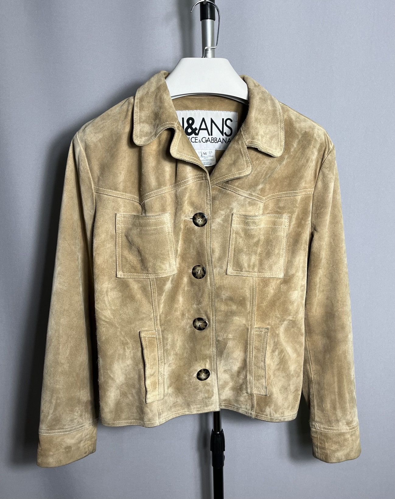 Dolce & Gabbana dolce gabbana jeans suede beige jacket women leather button Size M / US 6-8 / IT 42-44 - 1 Thumbnail