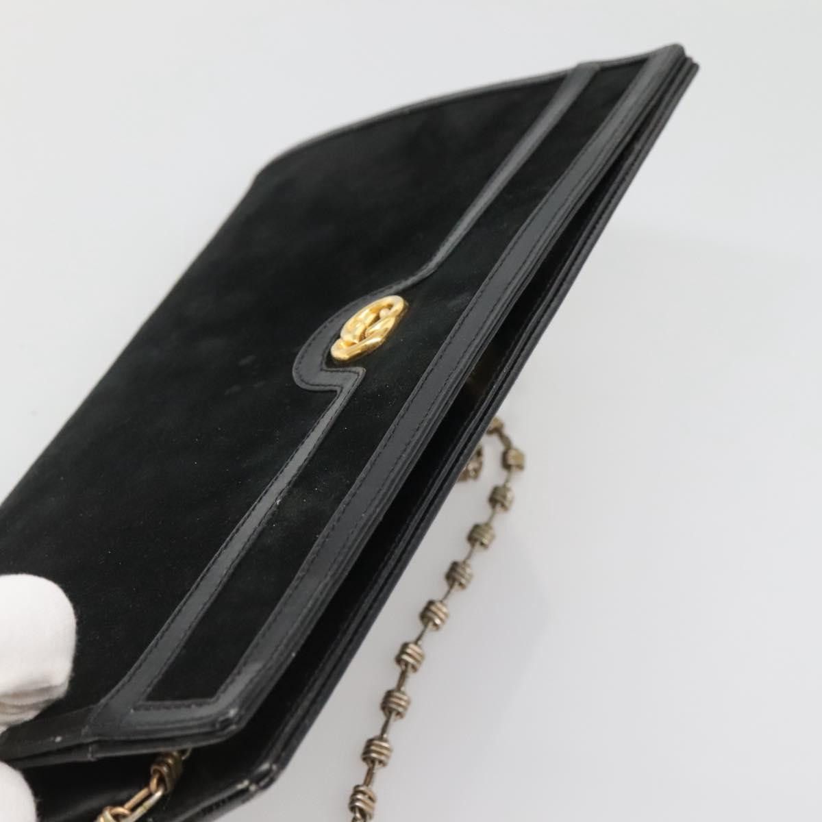 Gucci GUCCI Chain Shoulder Bag Suede Black Gold Size ONE SIZE - 6 Thumbnail