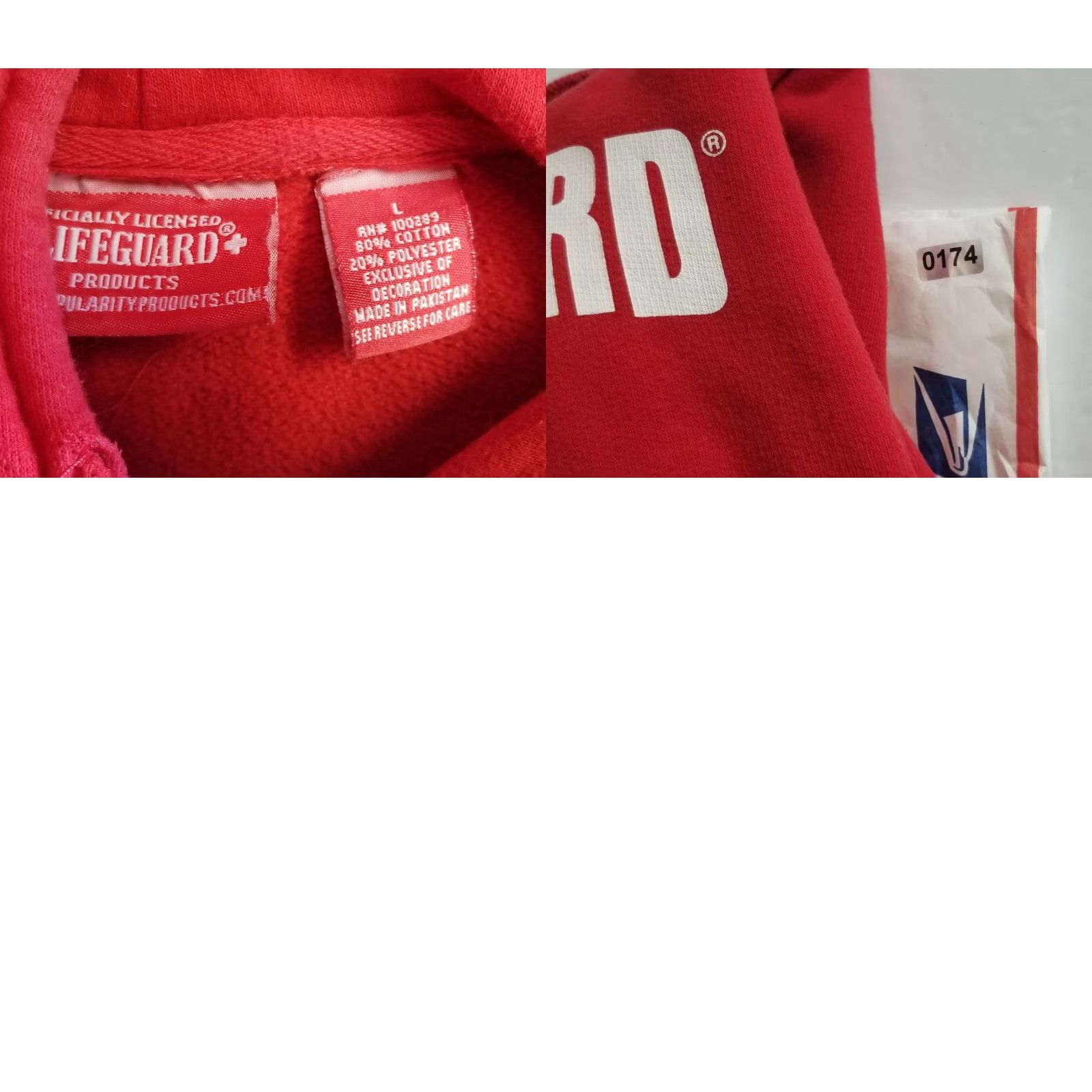Vintage LIFEGUARD Hoodie Red Ft Lauderdale L Adult Unisex Large Size Sweater Size L / US 10 / IT 46 - 8 Thumbnail