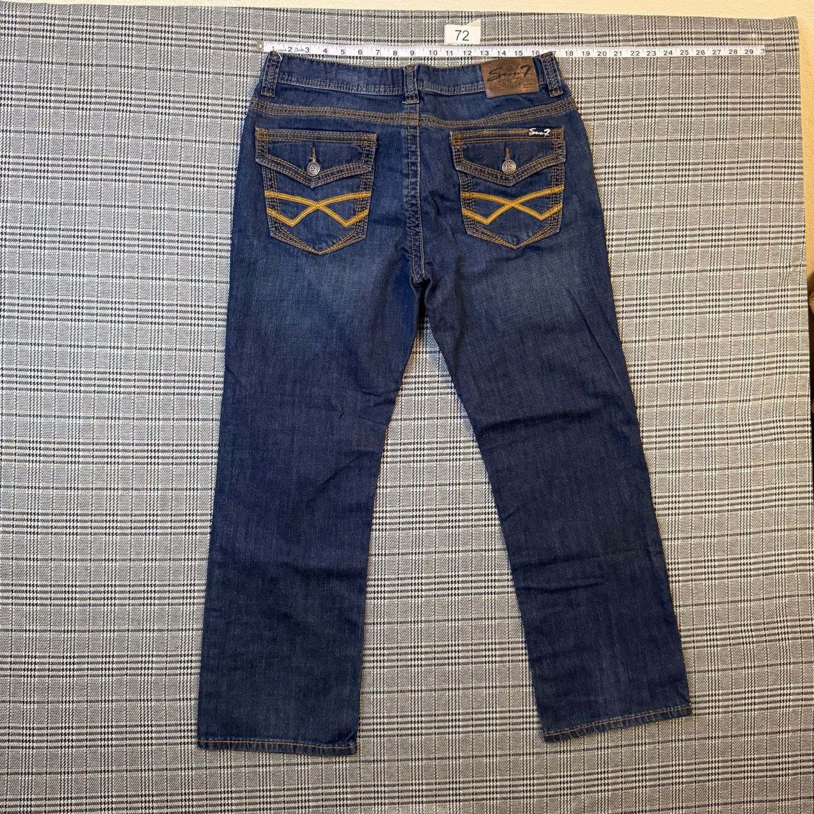 Seven 7 Seven7 Men's Jeans Dark Blue Denim Straight Fit Cotton 34x30 Size US 34 / EU 50 - 1 Thumbnail