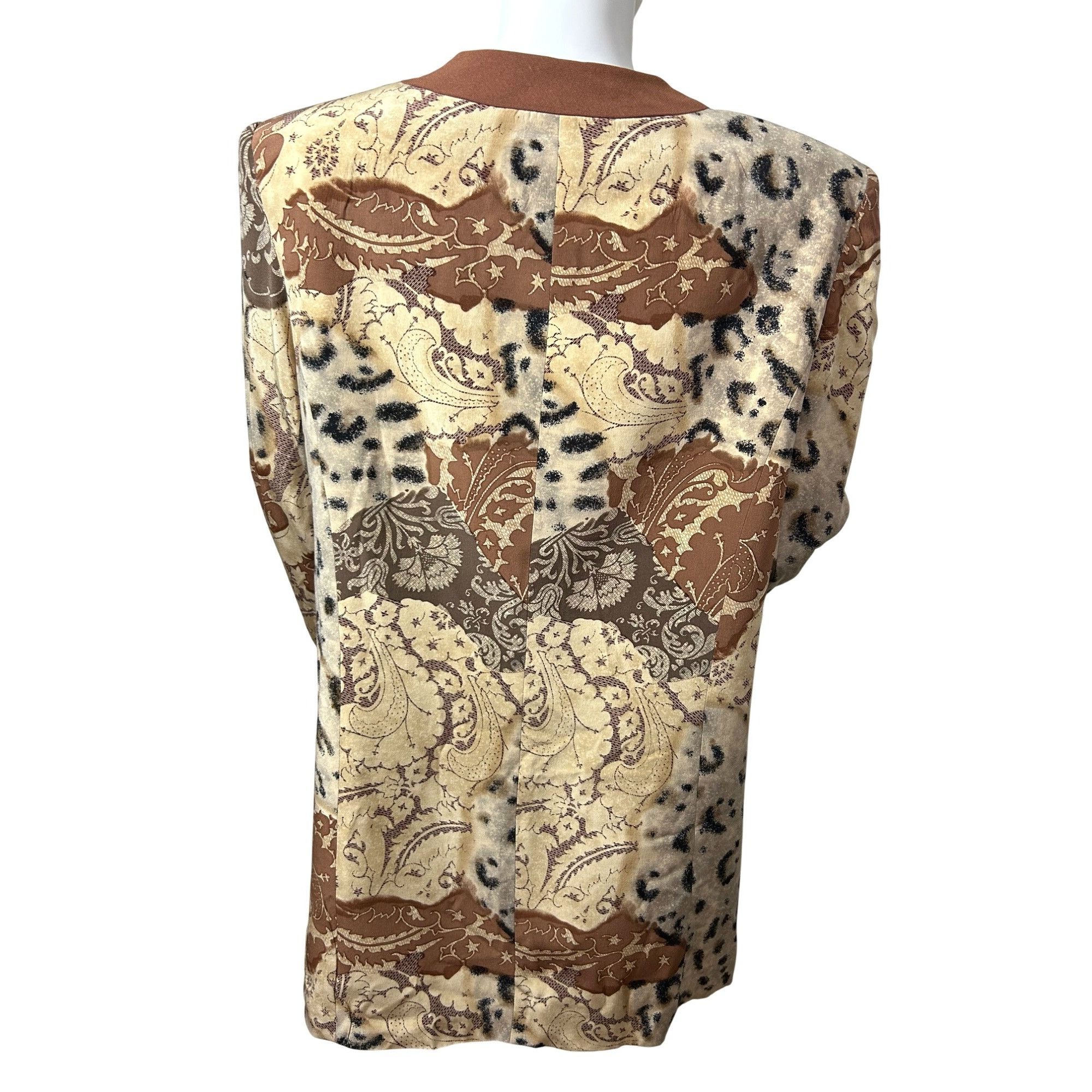 Other Saks Jandel Vtg Blazer 14 Silk Asian Style Animal Print Neut Size L / US 10 / IT 46 - 4 Thumbnail