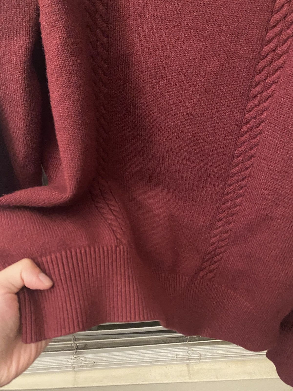 Richie Le Collection Richie Le Cable Knit Sweater Maroon Size US XL / EU 56 / 4 - 6 Thumbnail