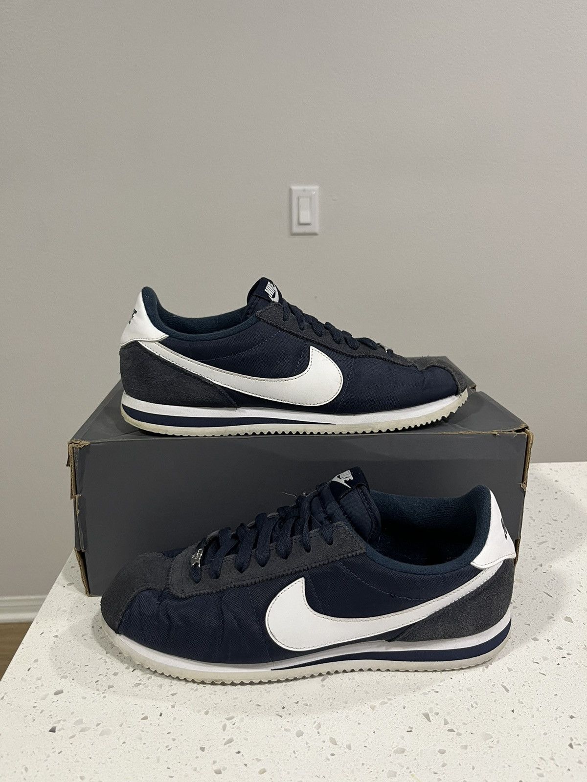 image of Size 10 - Nike Cortez Basic Nylon Obsidian Navy Blue Shoes, Men's