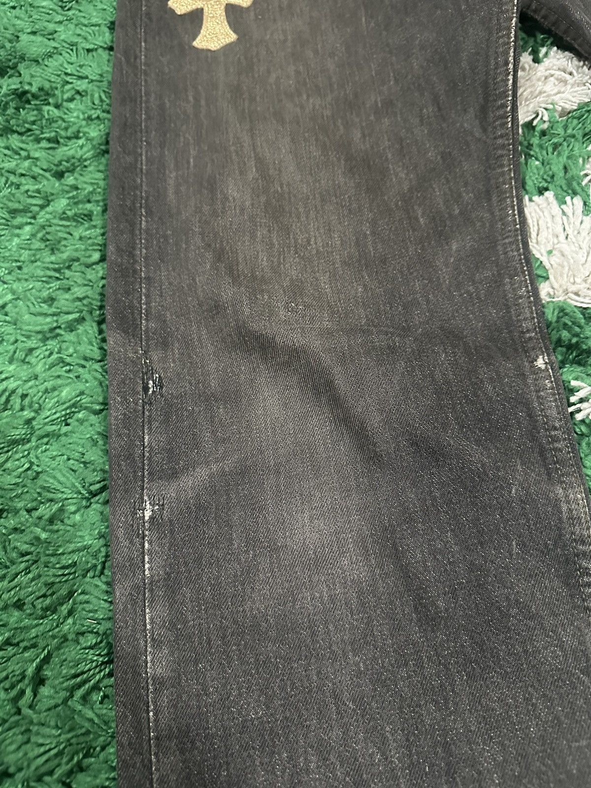 Chrome Hearts Chrome Hearts Levi’s 501 Grey Gold Patch Jeans Size US 33 - 4 Thumbnail