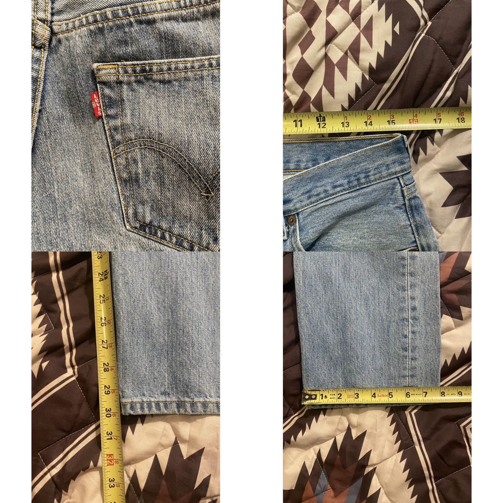 Levi's VINTAGE Levi’s 501 Button Fly Medium Wash 31” x 30” Made In Mexico Men Jeans Blue 501 Straight 31 Mens Size US 31 - 8 Thumbnail