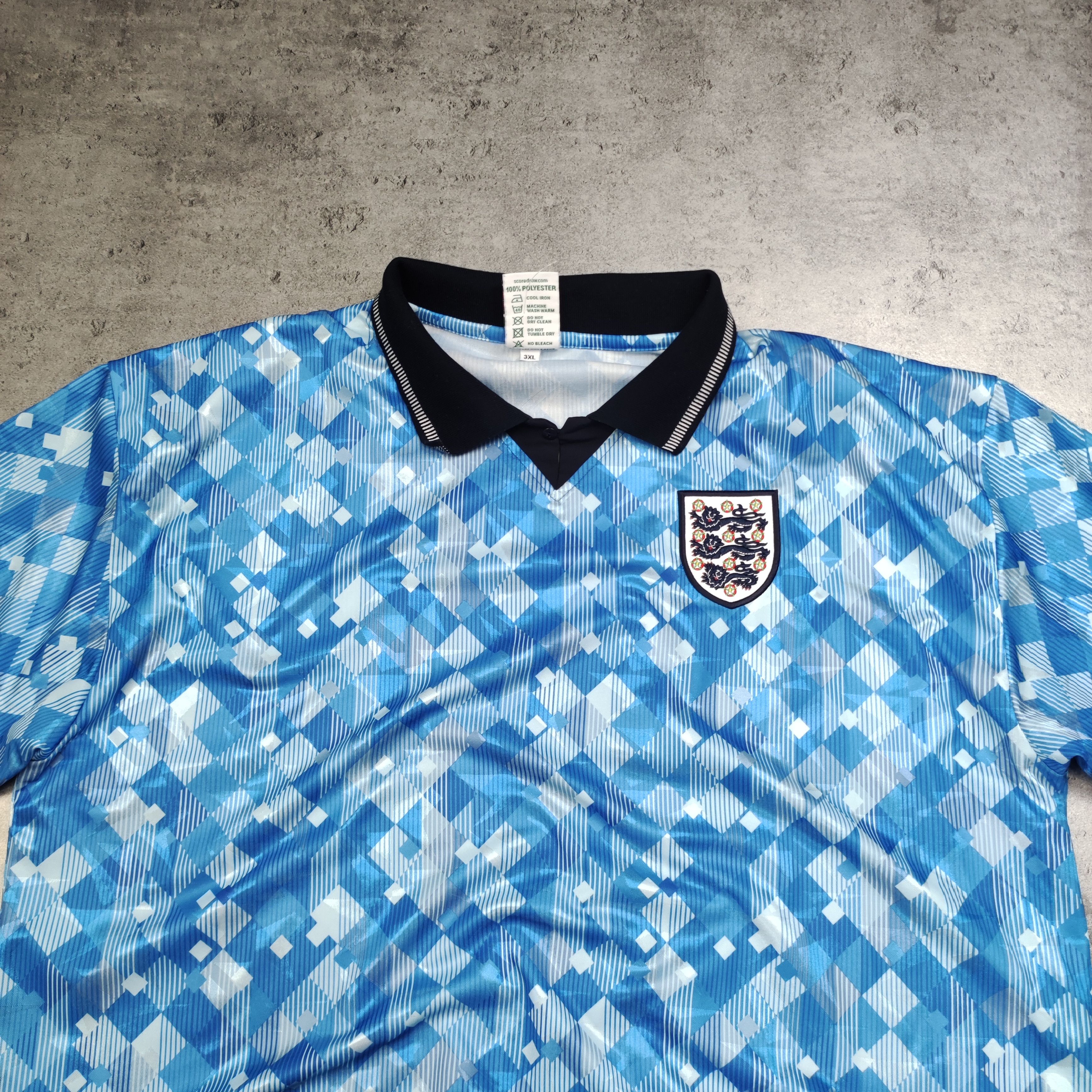 Vintage RARE 90s Football s Score Draw England World Cap Jersey Size US XXL / EU 58 / 5 - 4 Thumbnail