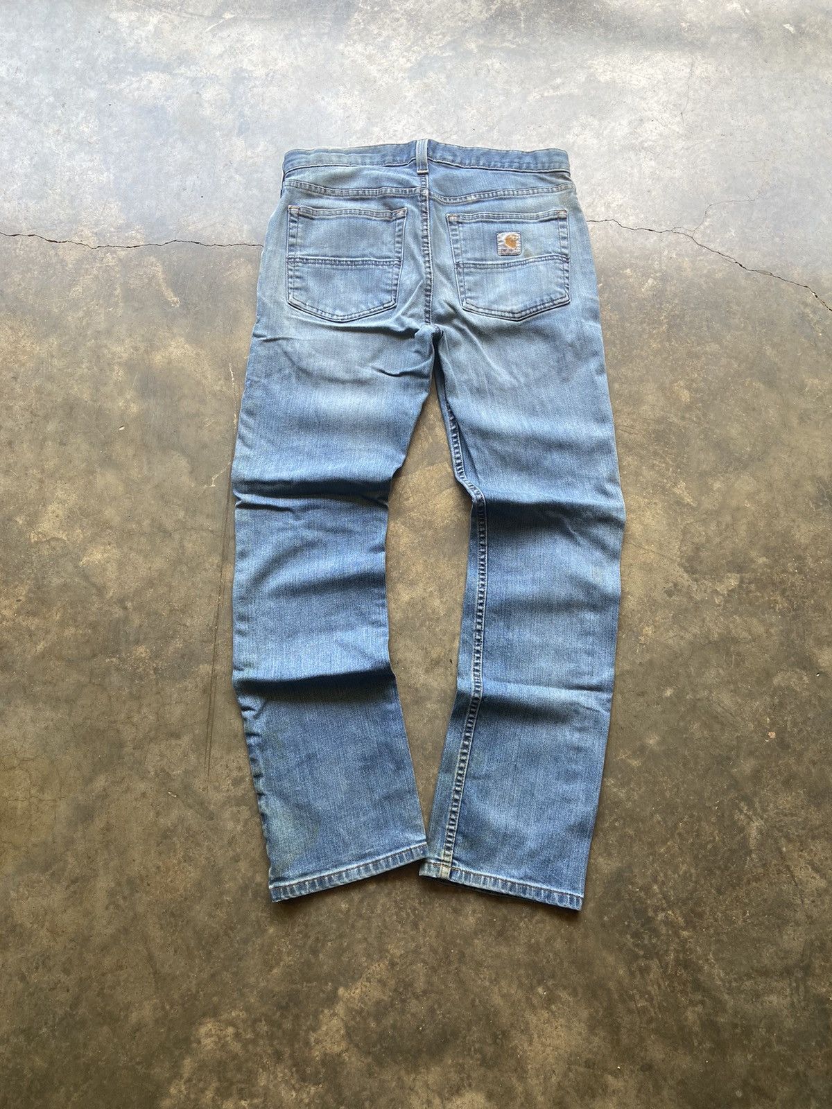 Carhartt × Vintage Faded Washed Relaxed Fit Vintage Carhartt Blue Jeans 31x32 Size US 31 - 1 Thumbnail