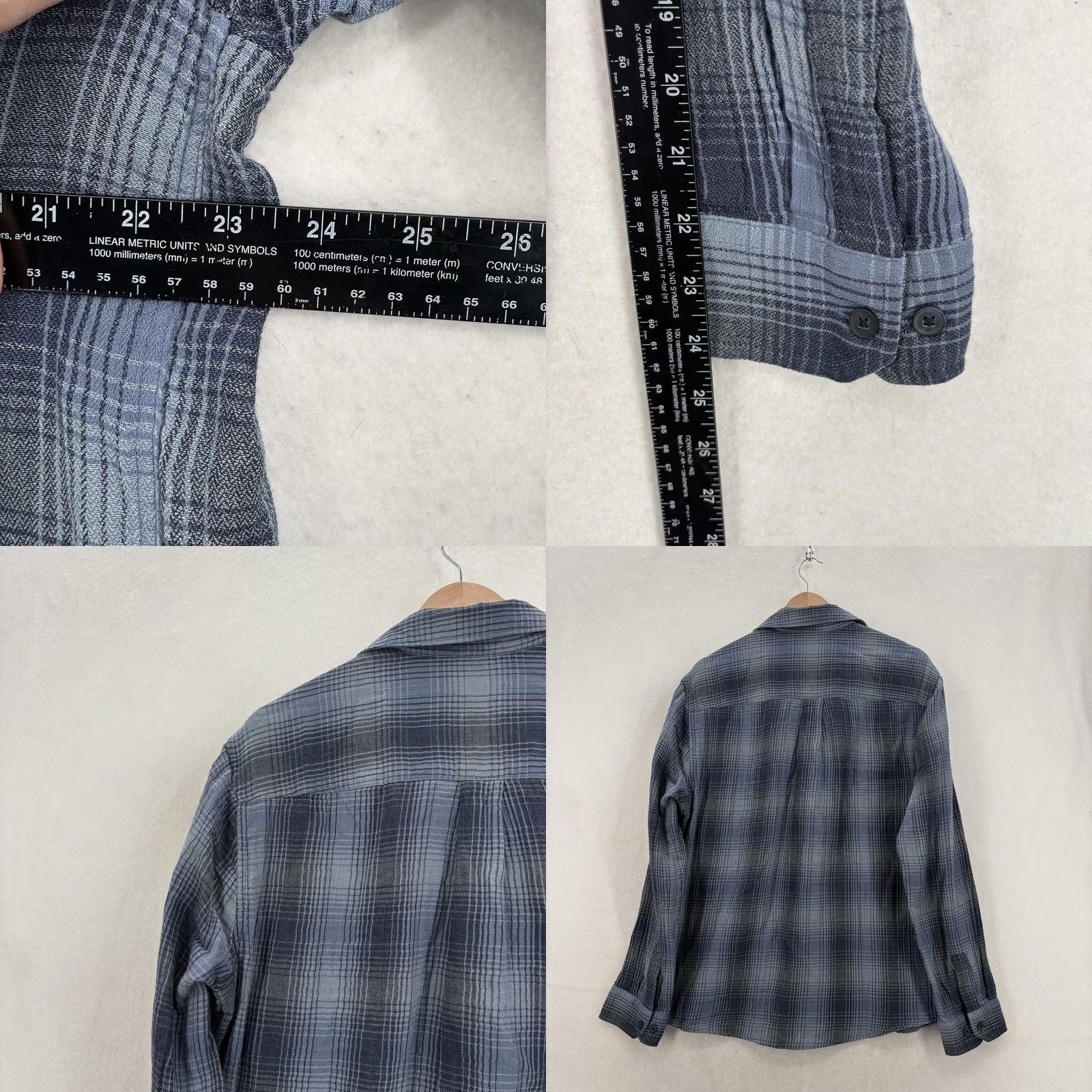 Express Express Shirt Mens Large Blue Plaid Long Sleeve Button Up Casual Cotton Preppy Size US L / EU 52-54 / 3 - 8 Thumbnail