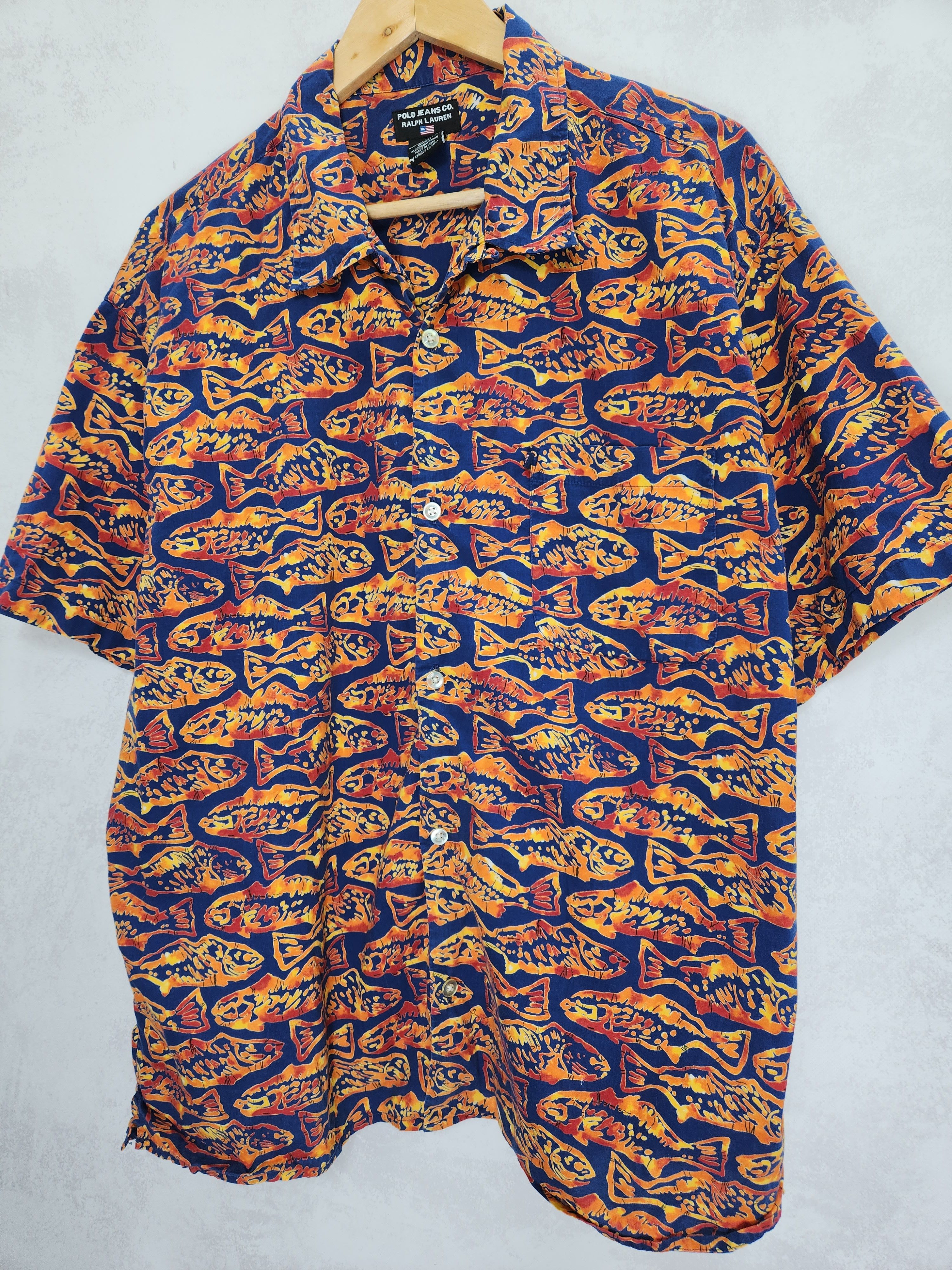 Polo Ralph Lauren Rare vintage polo jeans ralph lauren fish print shirt Size US L / EU 52-54 / 3 - 2 Thumbnail