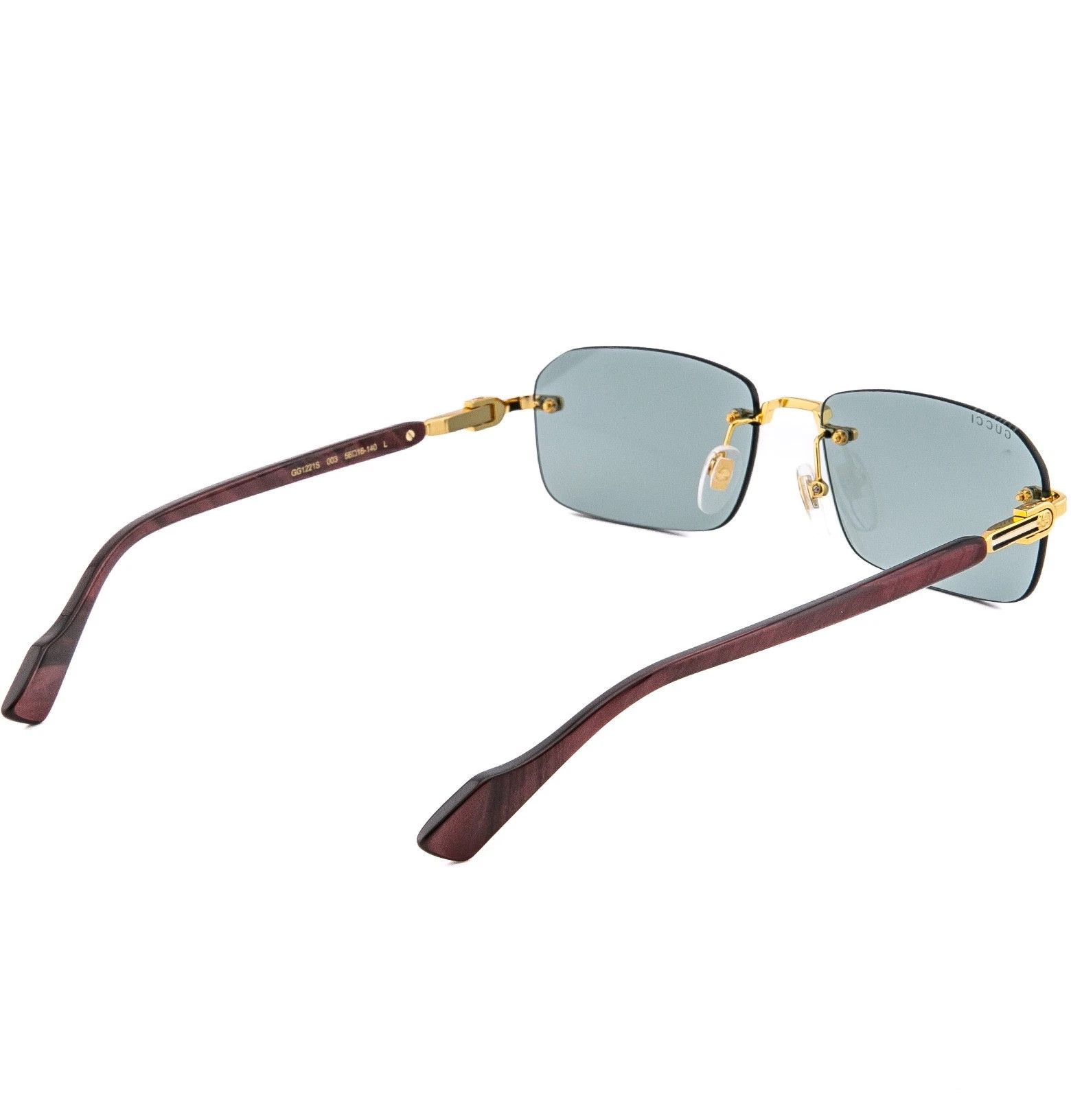 Gucci GUCCI GG1221S WEB Logo 1221 Burgundy 003 Narrow Sunglasses Size ONE SIZE - 4 Thumbnail