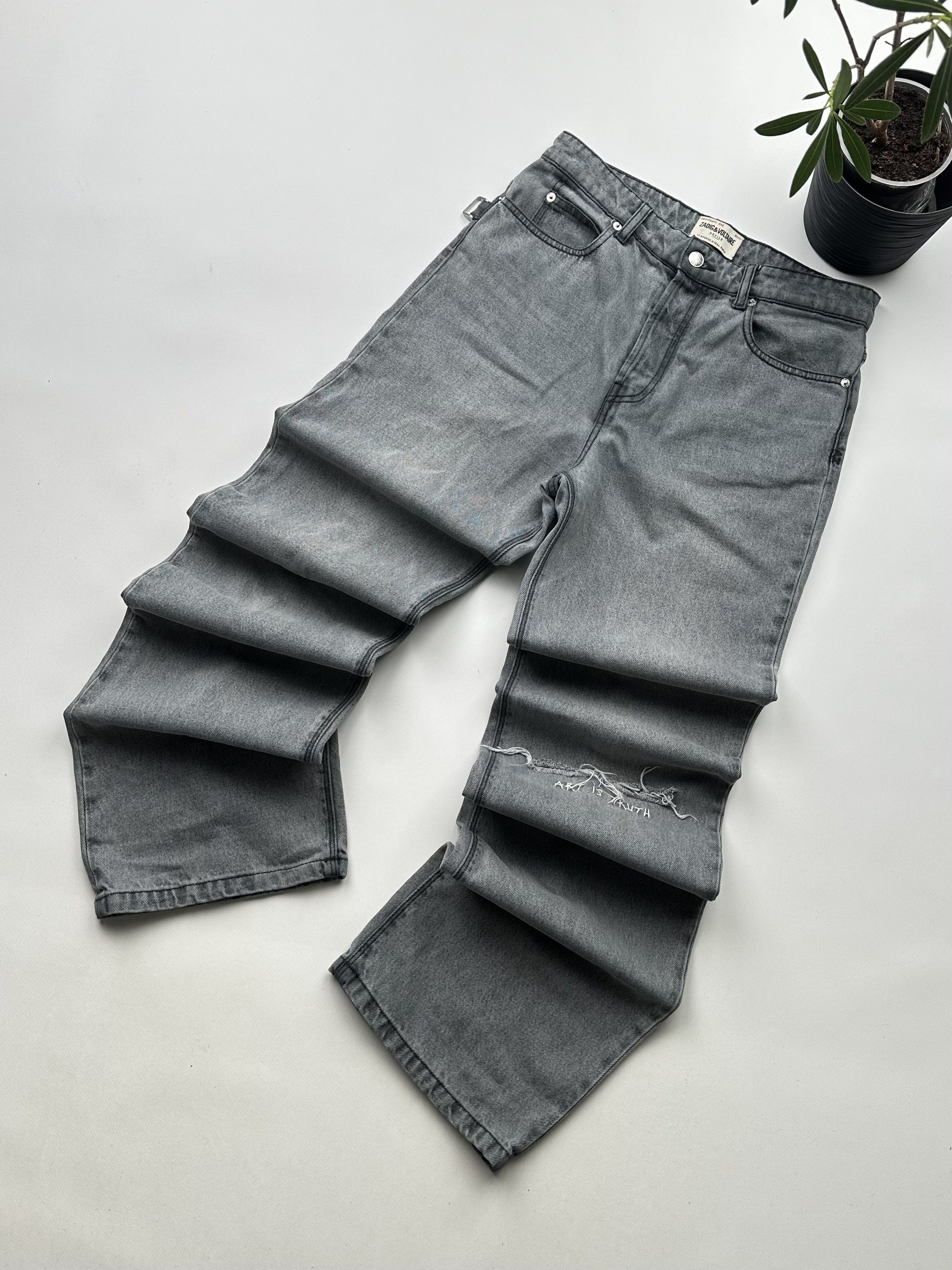 image of Avant Garde x Zadig Voltaire Zadig&voltaire Wide Faded Jeans in Grey, Men's (Size 30)