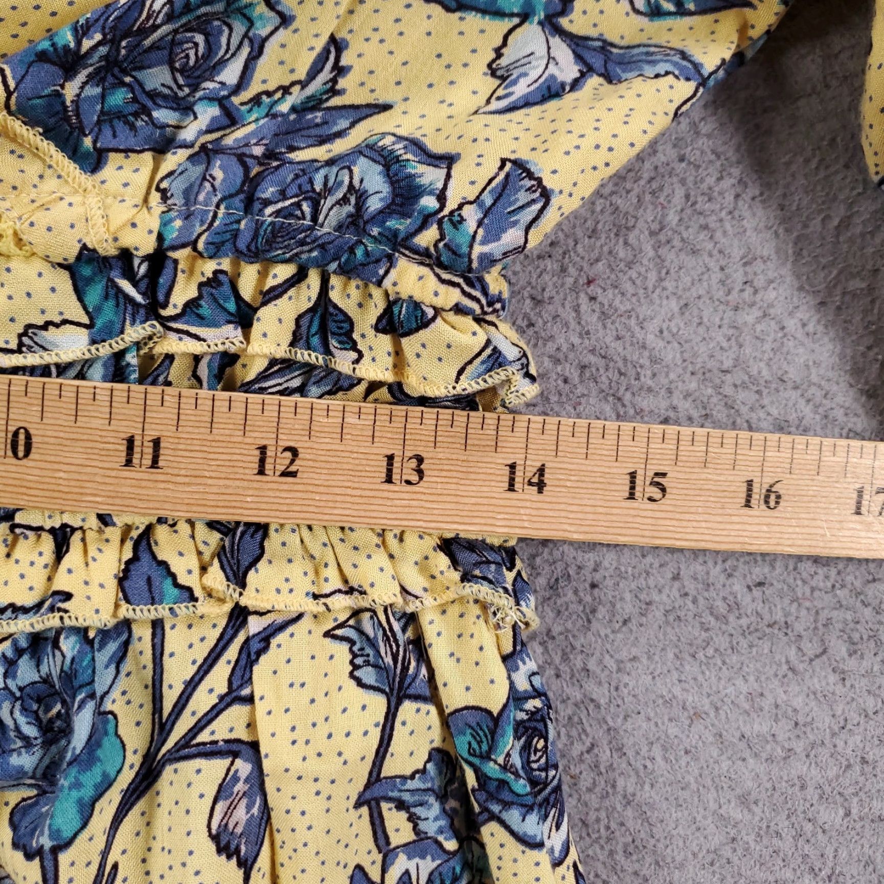 Vintage Angie Dress Womens L Yellow Floral Bohemian Rayon Short Sleeve V-Neck Mini Shift NWT Size L / US 10 / IT 46 - 4 Thumbnail