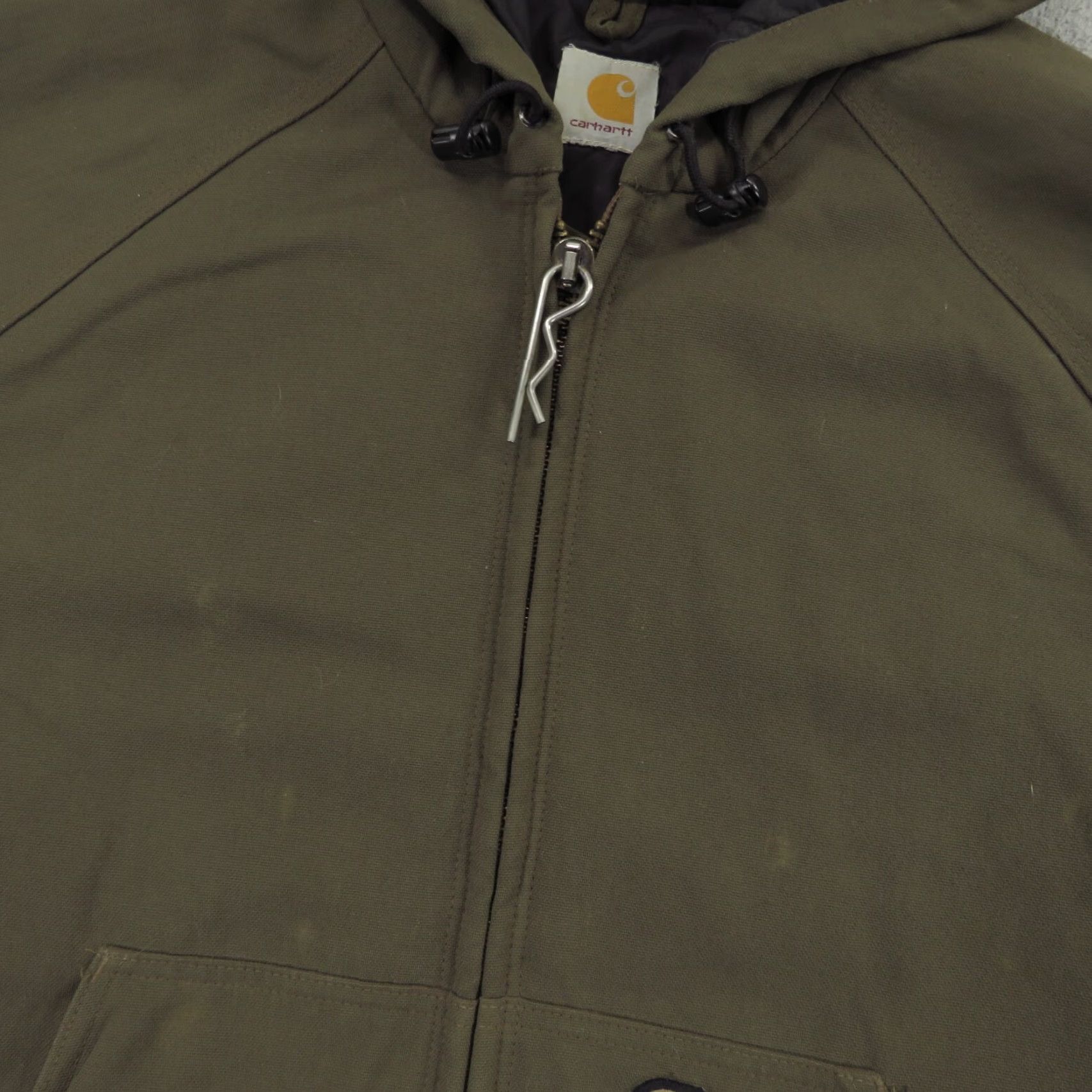 Carhartt VINTAGE Carhartt Jacket Mens 2XL Green Full Zip Hooded Quilt Lined Coat J130 90s Grunge USA Army Outdoors Workwear Bomber Jacket Outdoors Mens Size US XXL / EU 58 / 5 - 2 Thumbnail