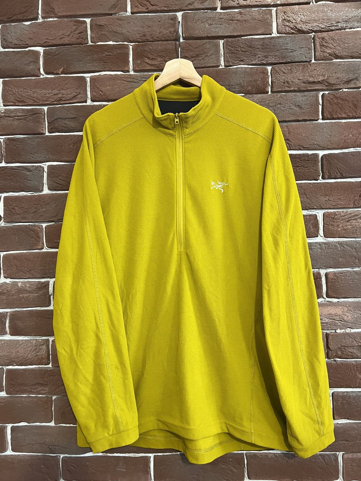 image of Arcteryx x Vintage Arc’Teryx Zip Polartec Fleece Pullover Sweater in Yellow, Men's (Size Large)