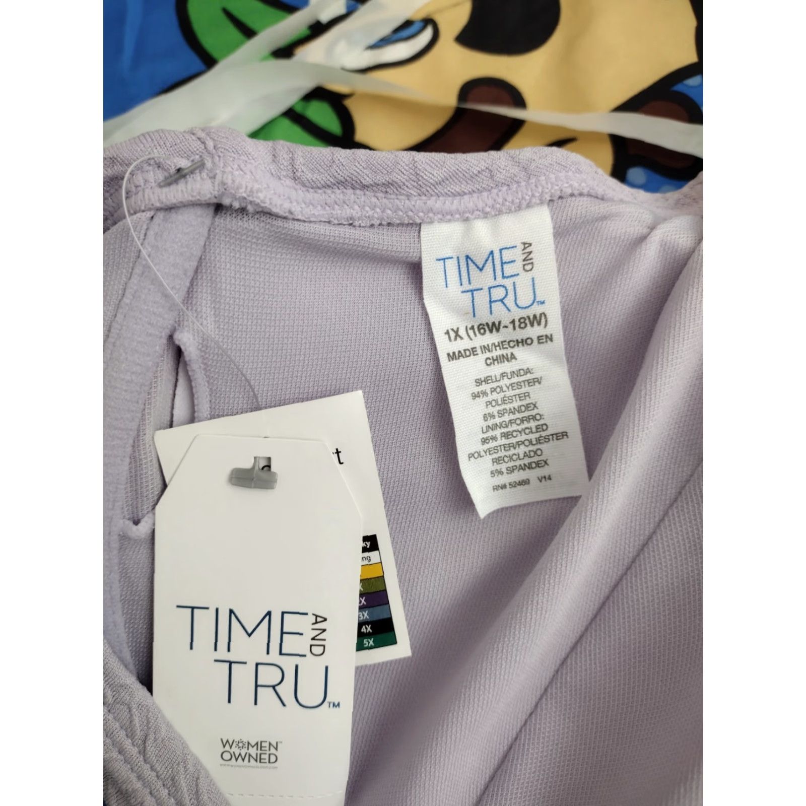 Vintage Time and Tru Textured Underwire Halter Swimsuit Top 1X Purple Womens Size 16W-18W Adjustable Strap Size XL / US 12-14 / IT 48-50 - 5 Thumbnail