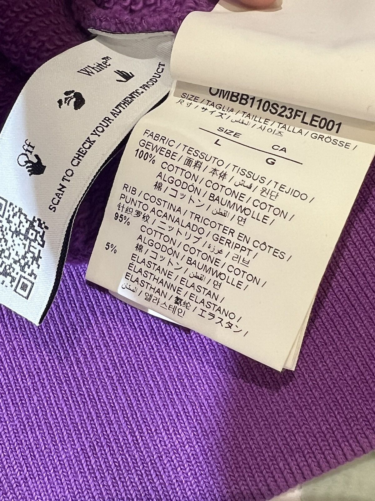 Off-White Off-White Arrows Print Drawstring Purple Hoodie Size US L / EU 52-54 / 3 - 6 Thumbnail