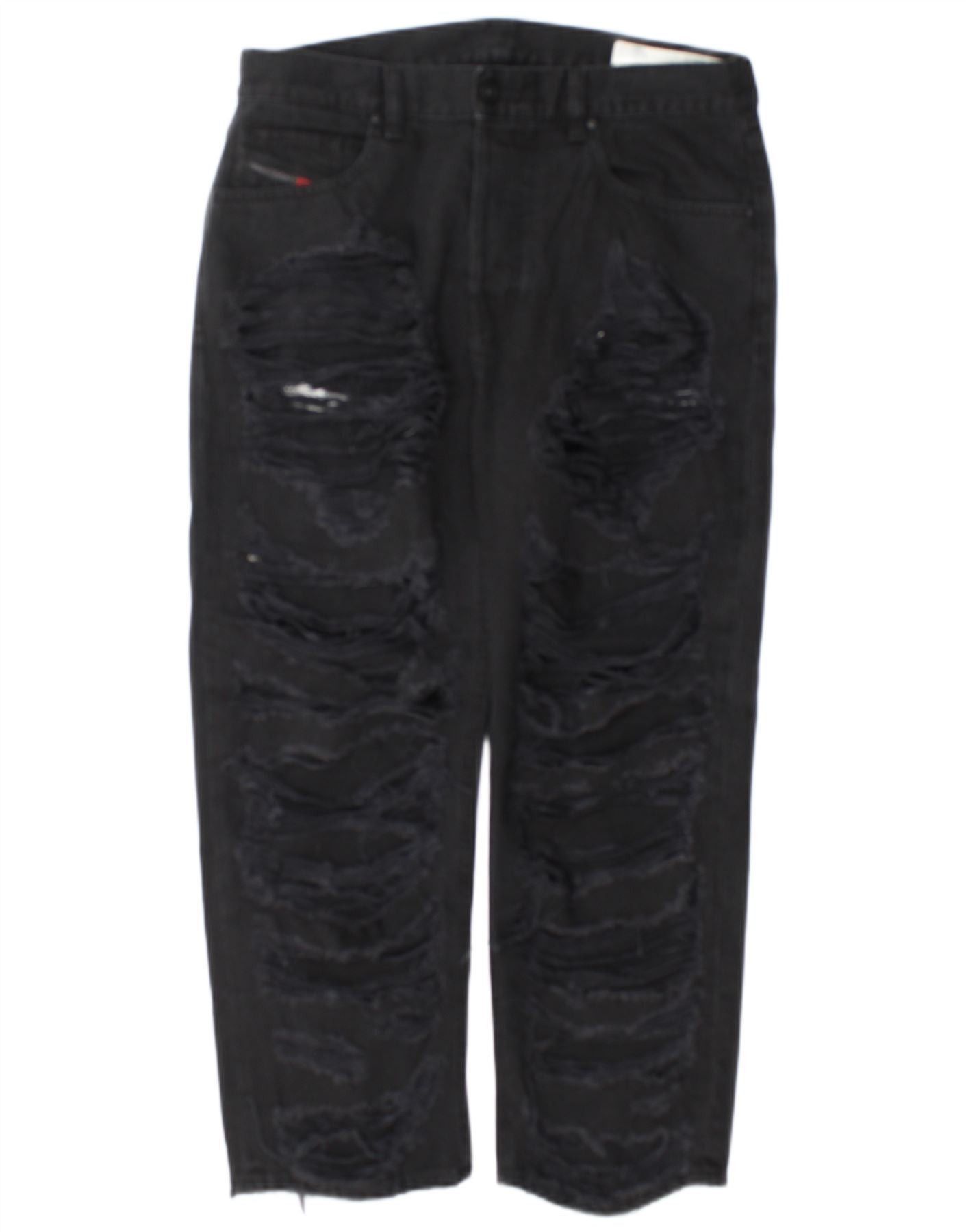 Diesel Womens Aryel Distressed Regular Straight Jeans W29 L25 Black Size 42" / US 20 - 1 Thumbnail