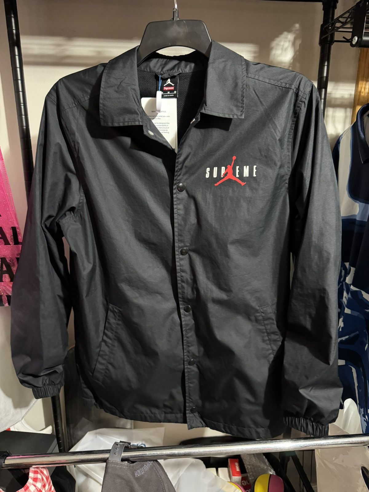 Jordan Brand × Supreme Supreme Jordan Coaches Jacket Black Medium Size US M / EU 48-50 / 2 - 3 Thumbnail
