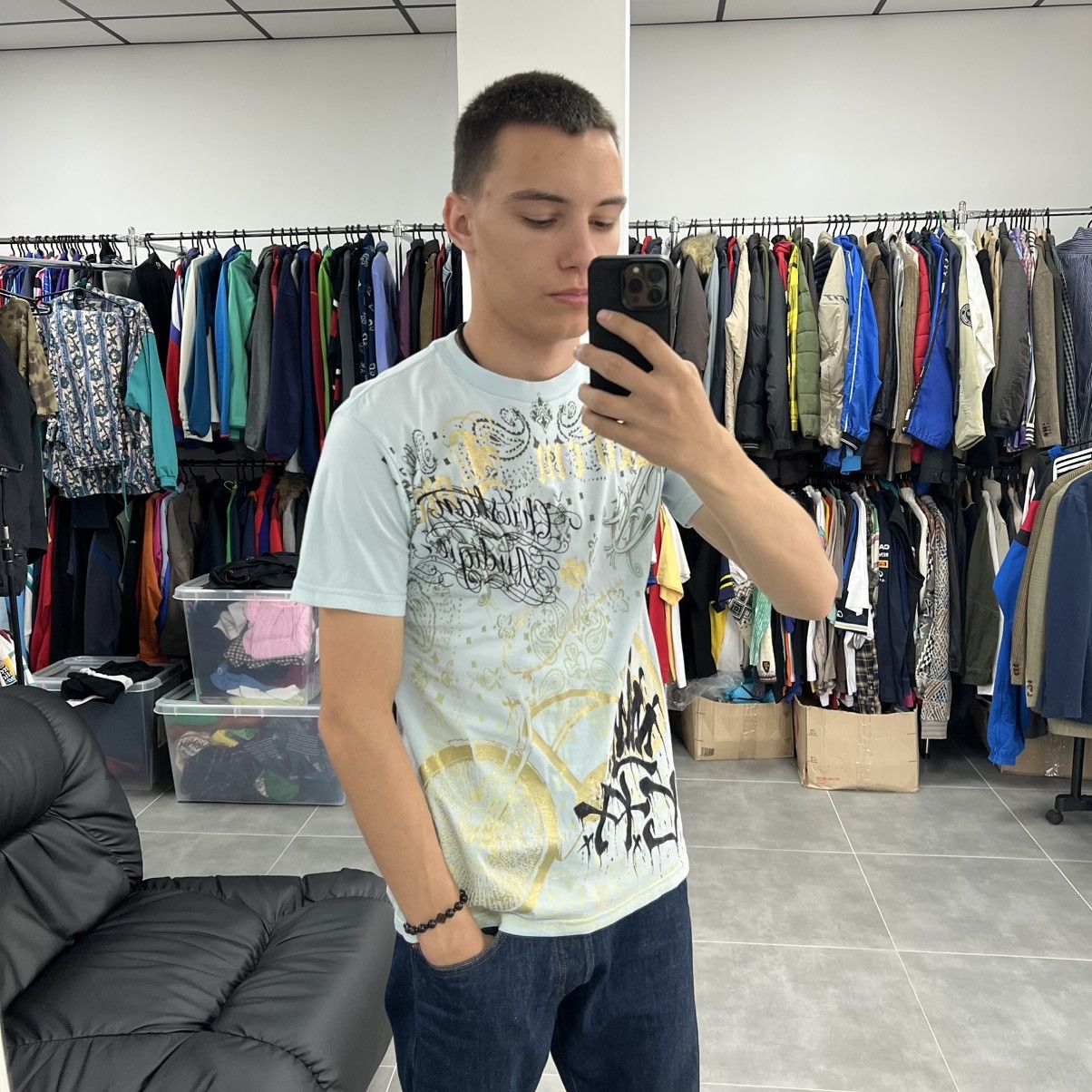 Ed Hardy Christian Audigier Los Angeles Tattoo Y2K Hip Hop T-Shirt Size US S / EU 44-46 / 1 - 2 Thumbnail