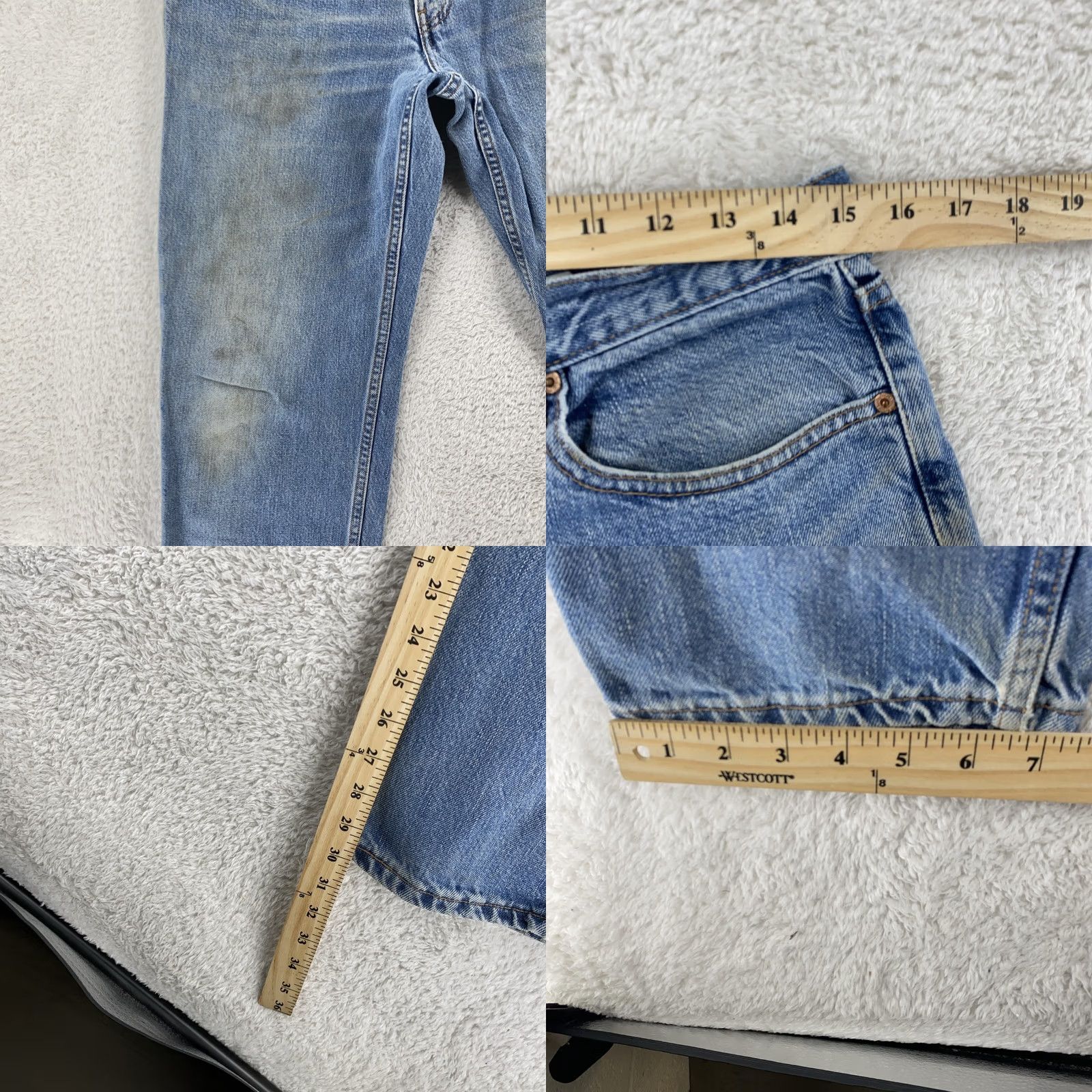 Levi's Levi's 550 Jeans Mens 30x30 Distressed Relaxed Tapered Denim 90s Vintage Grunge Pockets - Blue - Regular Fit Accessories Size US 30 / EU 46 - 8 Thumbnail