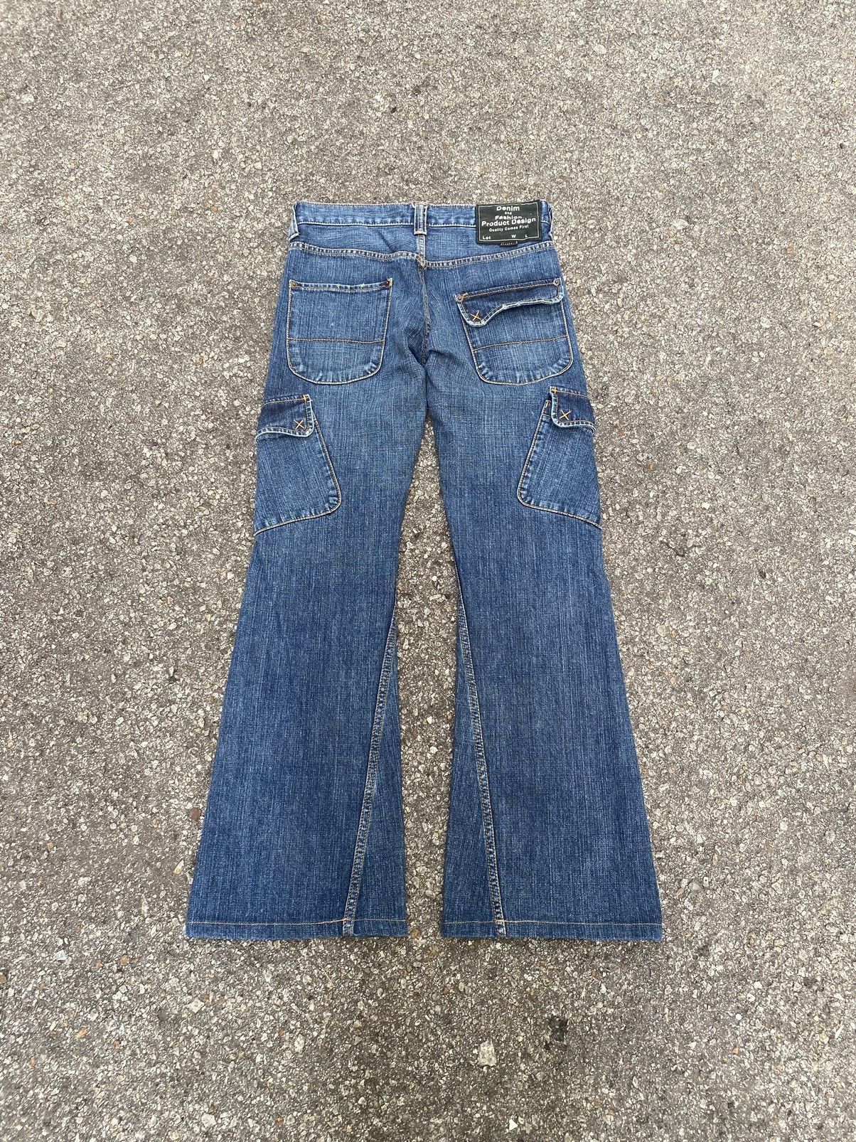 If Six Was Nine Flared Cargo Denim Brappers Boot Cut Jeans Low Rise Size US 28 / EU 44 - 10 Thumbnail