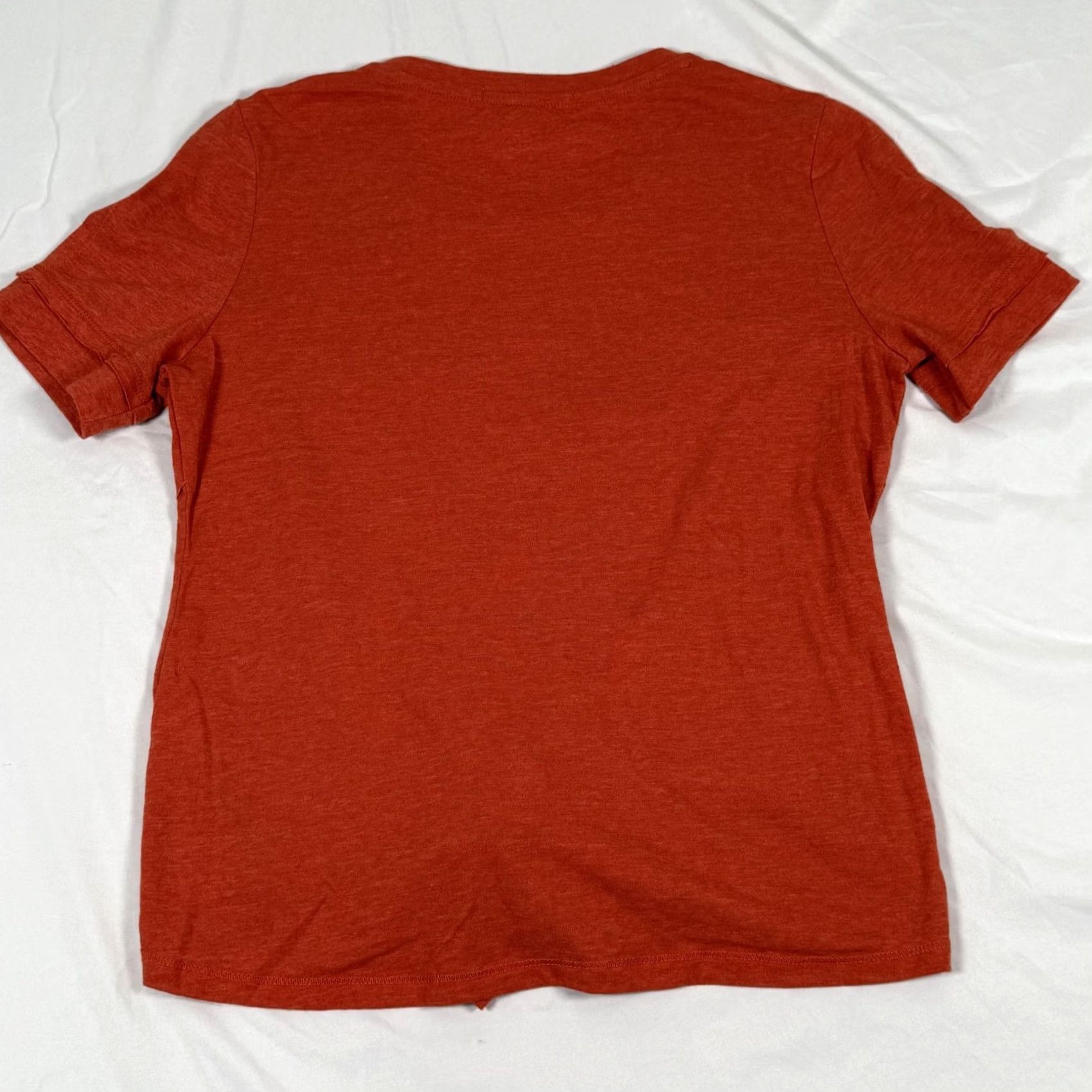Vintage BOG Collective Womens Small Front Tie Shirt Top Knot Hem Crewneck Orange Fall Size S / US 4 / IT 40 - 7 Thumbnail