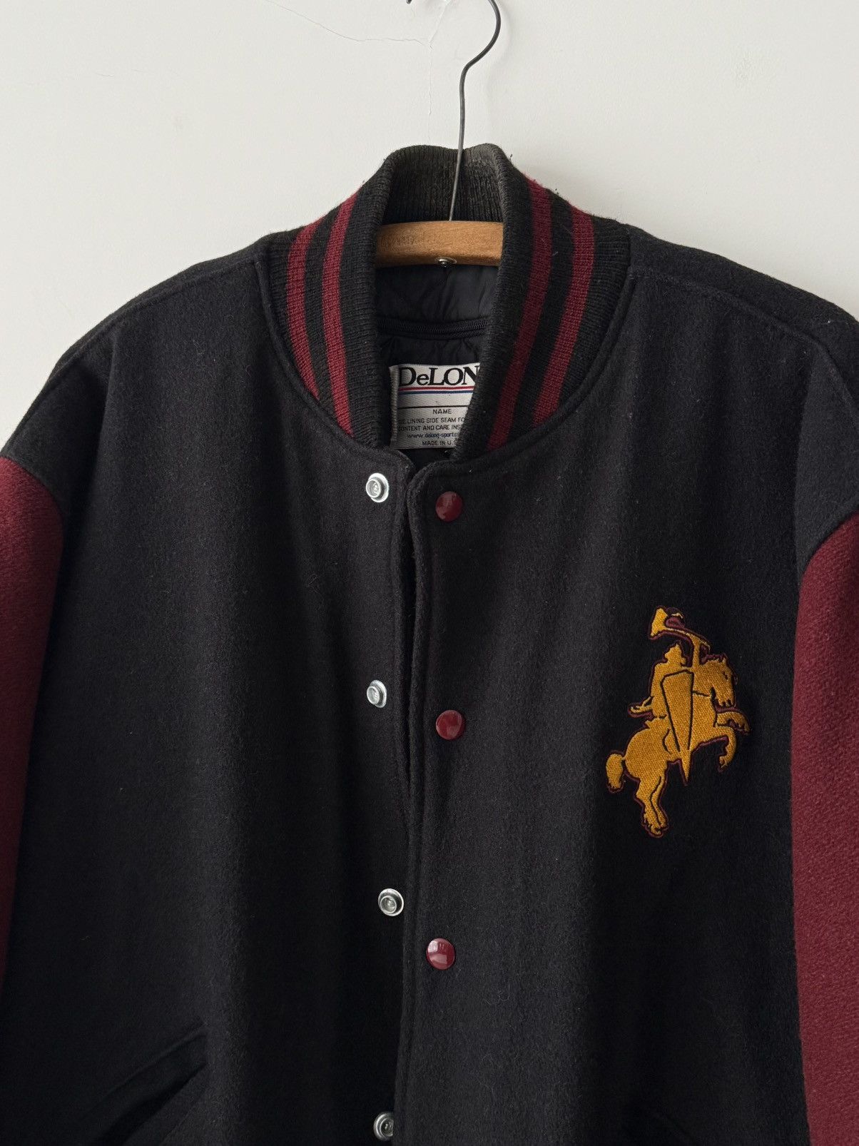 Delong × Vintage Vintage 80s NFL Warriors by Delon Varsity Bomber Jacket Size US L / EU 52-54 / 3 - 4 Thumbnail