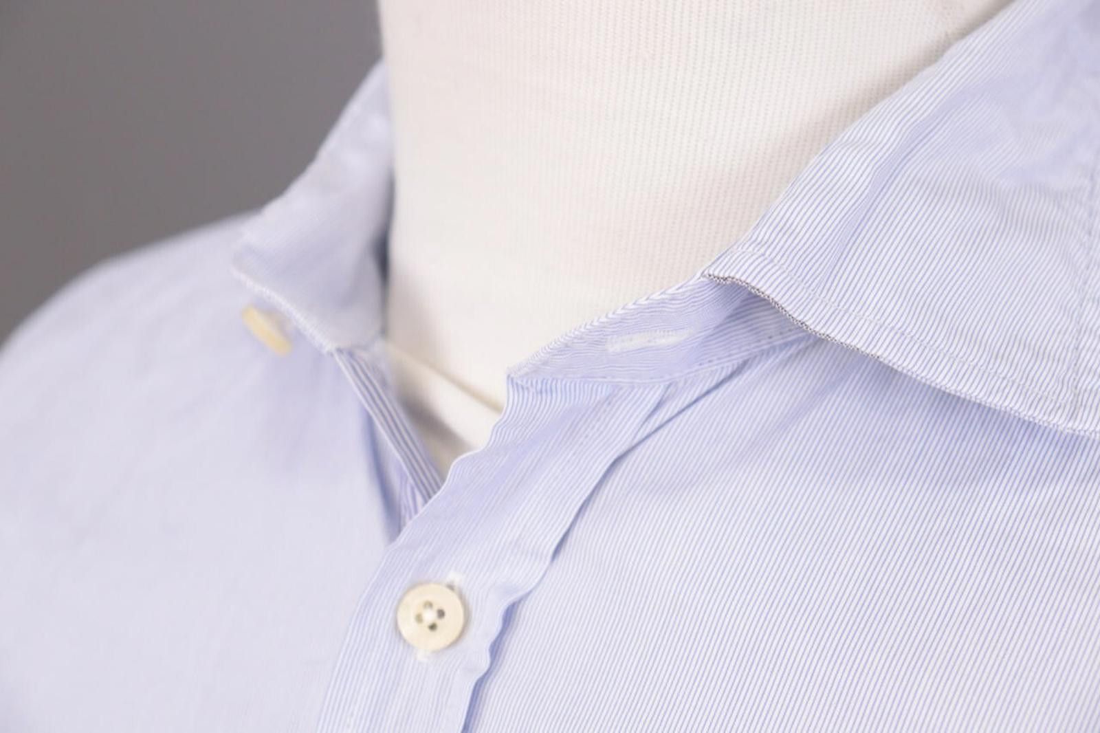 Designer Hackett London Slim Fit Blue Pinstripe Down Shirt Size M Size US M / EU 48-50 / 2 - 12 Thumbnail