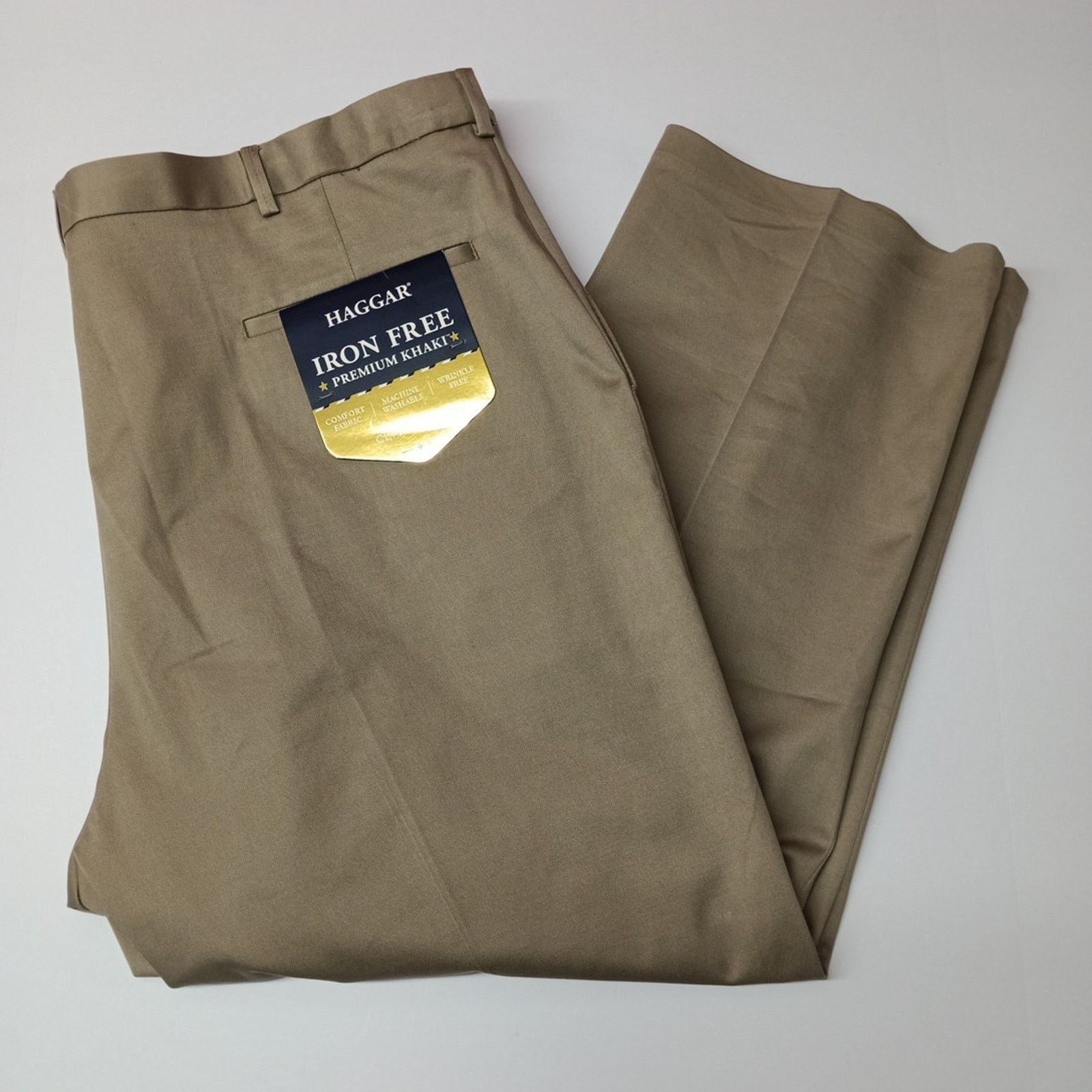 Haggar Haggar Premium Iron Free Khakis Mens 46x29 Beige Classic Fit Size US 44 / EU 60 - 1 Thumbnail