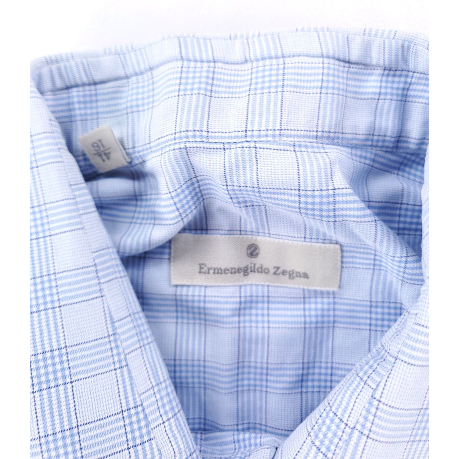 Ermenegildo Zegna VINTAGE Ermenegildo Zegna Blue Check Plaid Button-Up Shirt Long Sleeve Mens 41/16 Blue Plaid Button Up Mens 16 41 16 Size US L / EU 52-54 / 3 - 2 Thumbnail