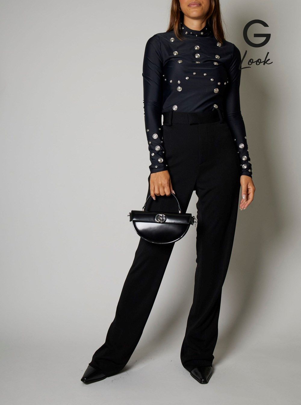 Gucci o1la5ras0526 Size: OS / Mini Half-Moon Top Handle Bag Black Size ONE SIZE - 7 Thumbnail