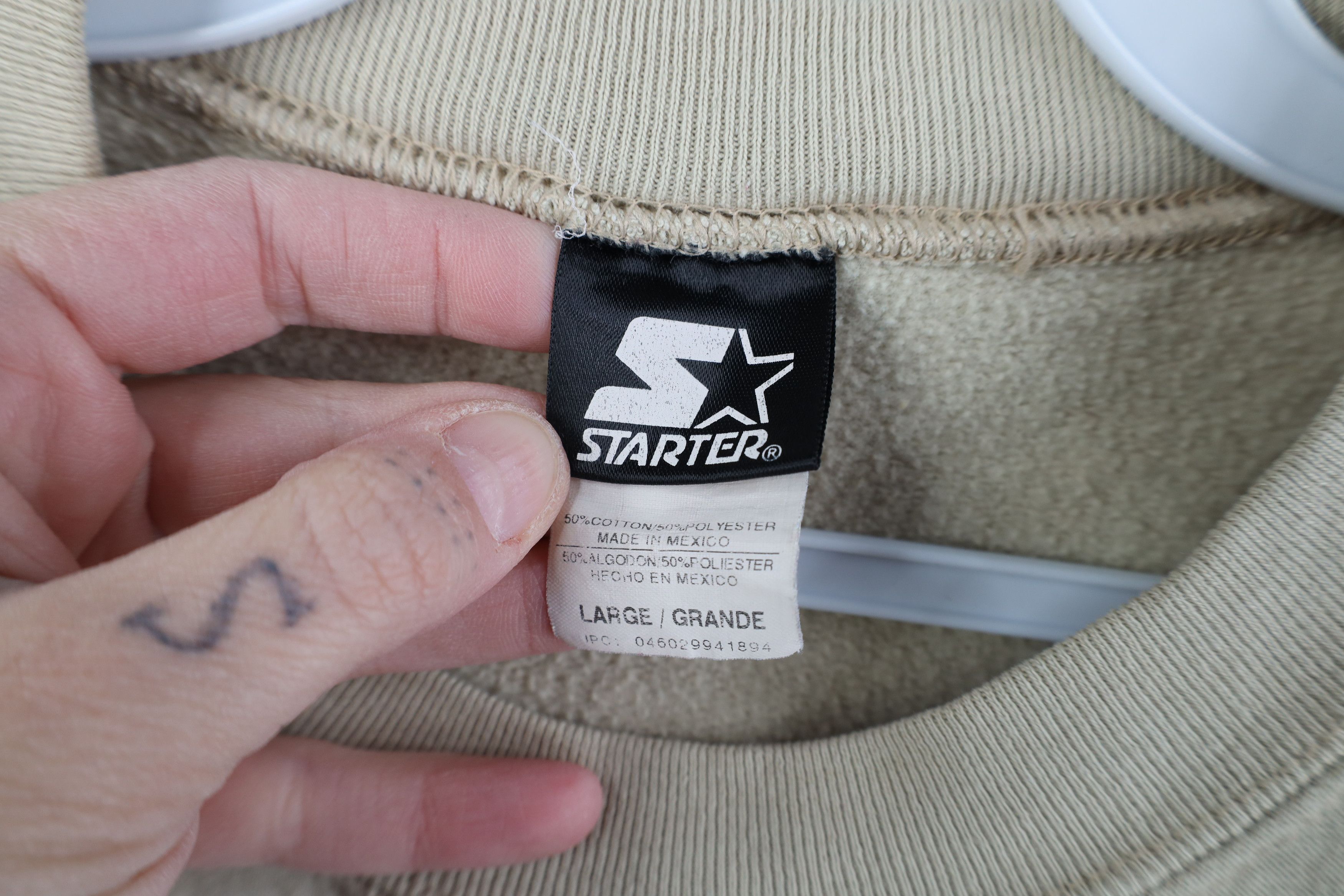 Starter Vintage 90s Starter Crewneck Sweatshirt Beige Sand Brown Size US L / EU 52-54 / 3 - 9 Thumbnail
