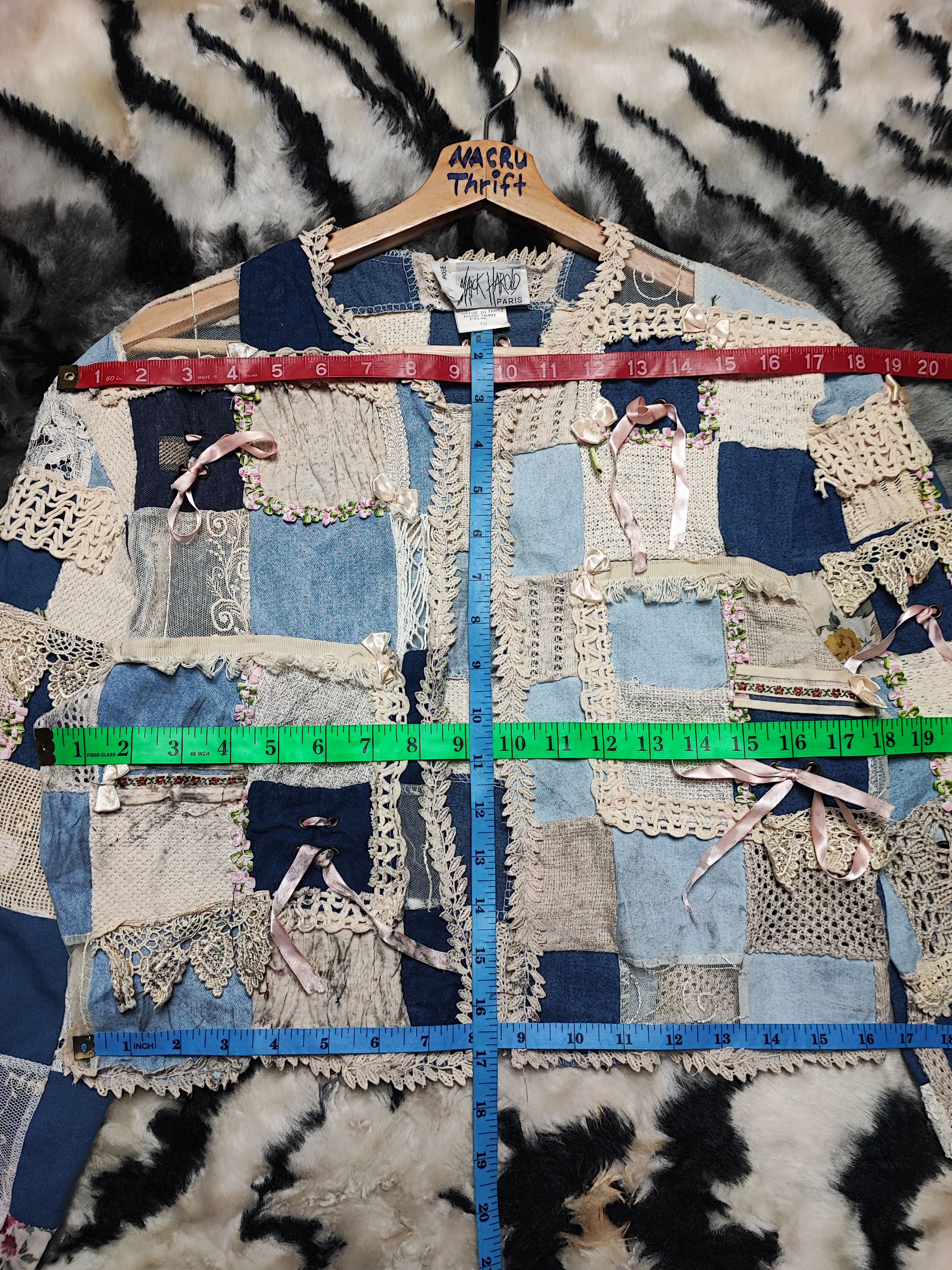 Le Grande Bleu (L.G.B.) Crop Top Patch Work By Rick Harold Size S / US 4 / IT 40 - 6 Thumbnail