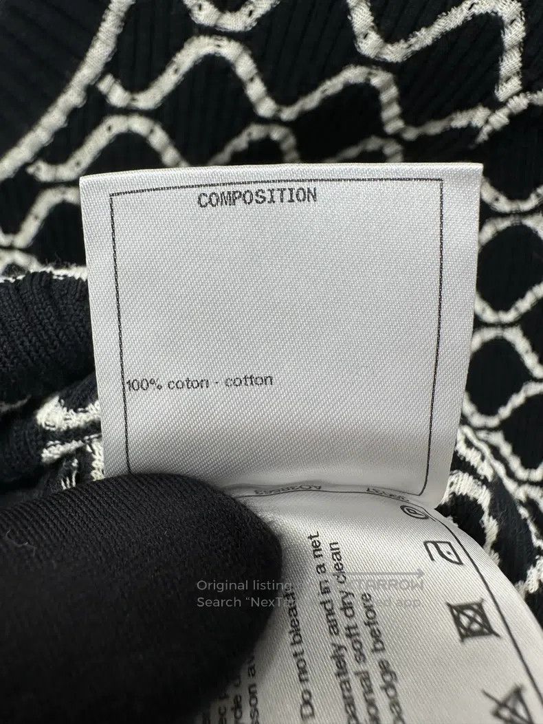Chanel Chanel Black and white diamond knitted short sleeves Size XS / US 0-2 / IT 36-38 - 5 Thumbnail