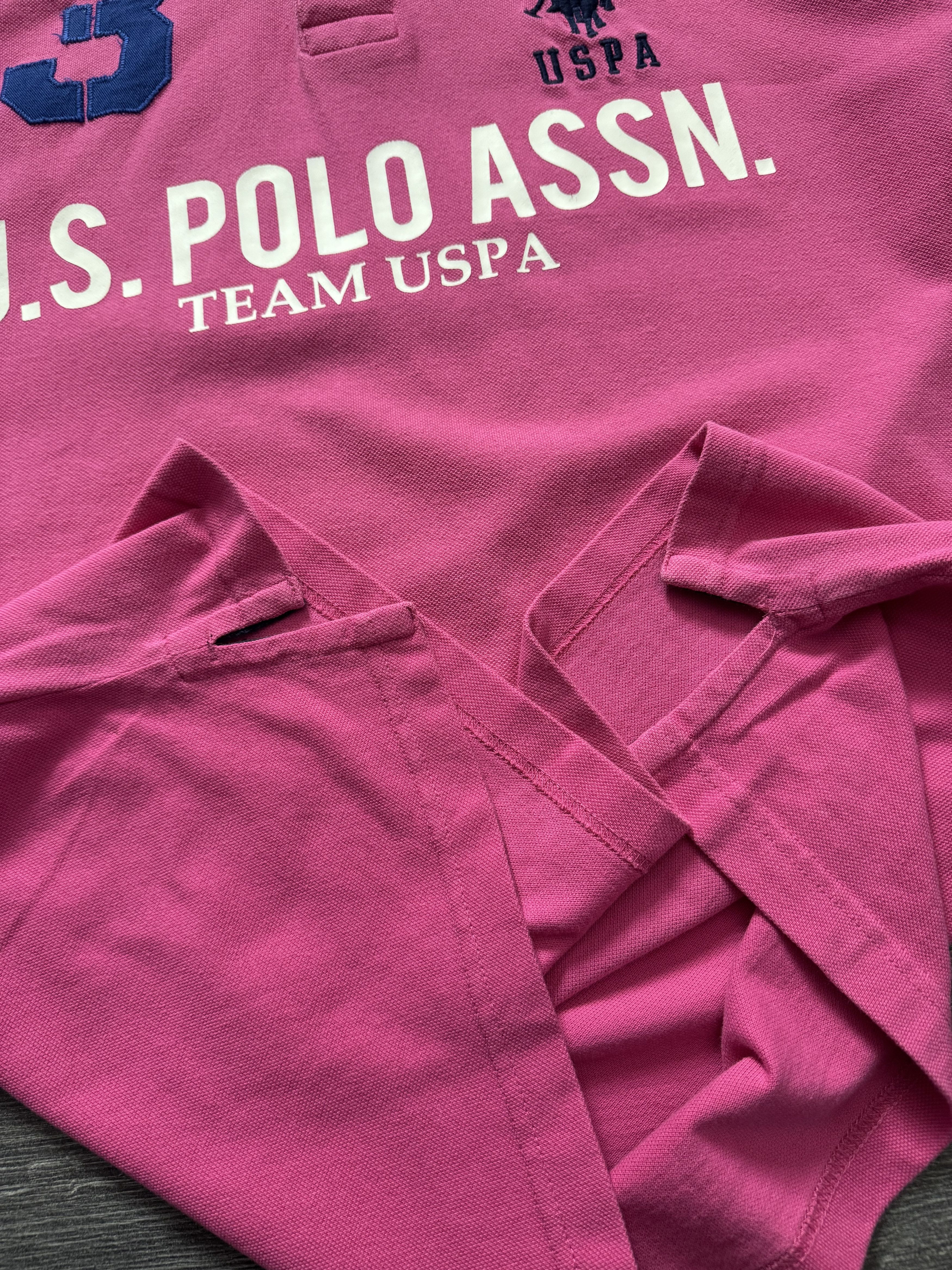 U.S. Polo Assn. Vintage USPA Tee #3 Chief Keef Style Pink Polo Shirt Team Size US L / EU 52-54 / 3 - 4 Thumbnail